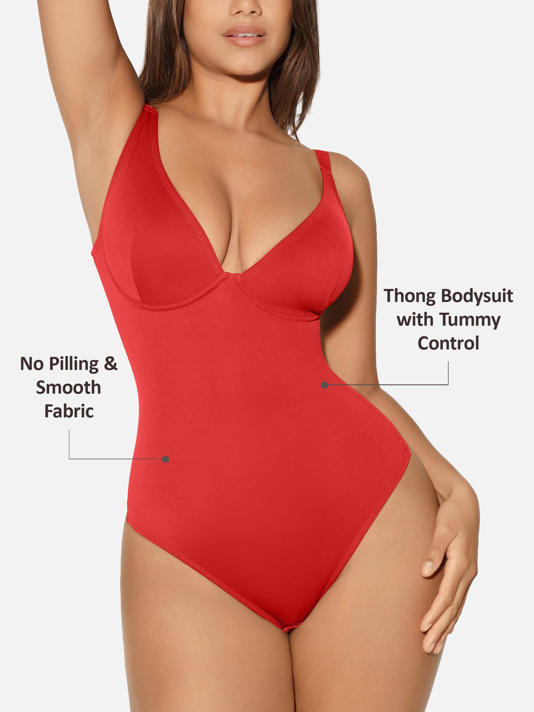 Shapevive V Neck Tummy Control Shaping Bodysuit