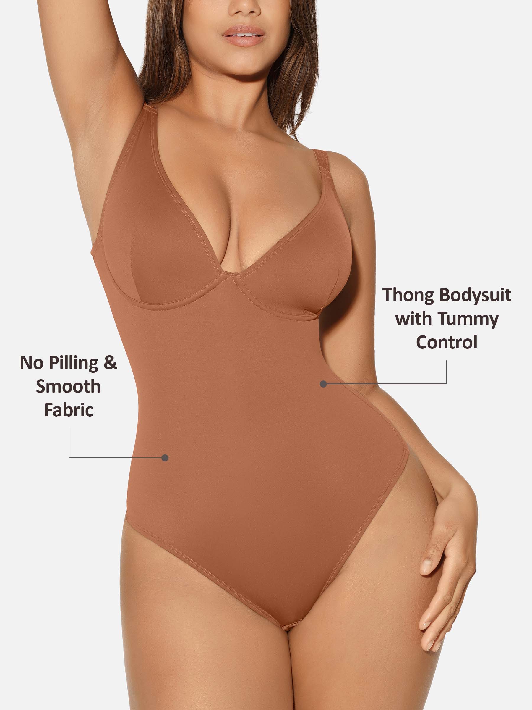 Shapevive V Neck Tummy Control Shaping Bodysuit