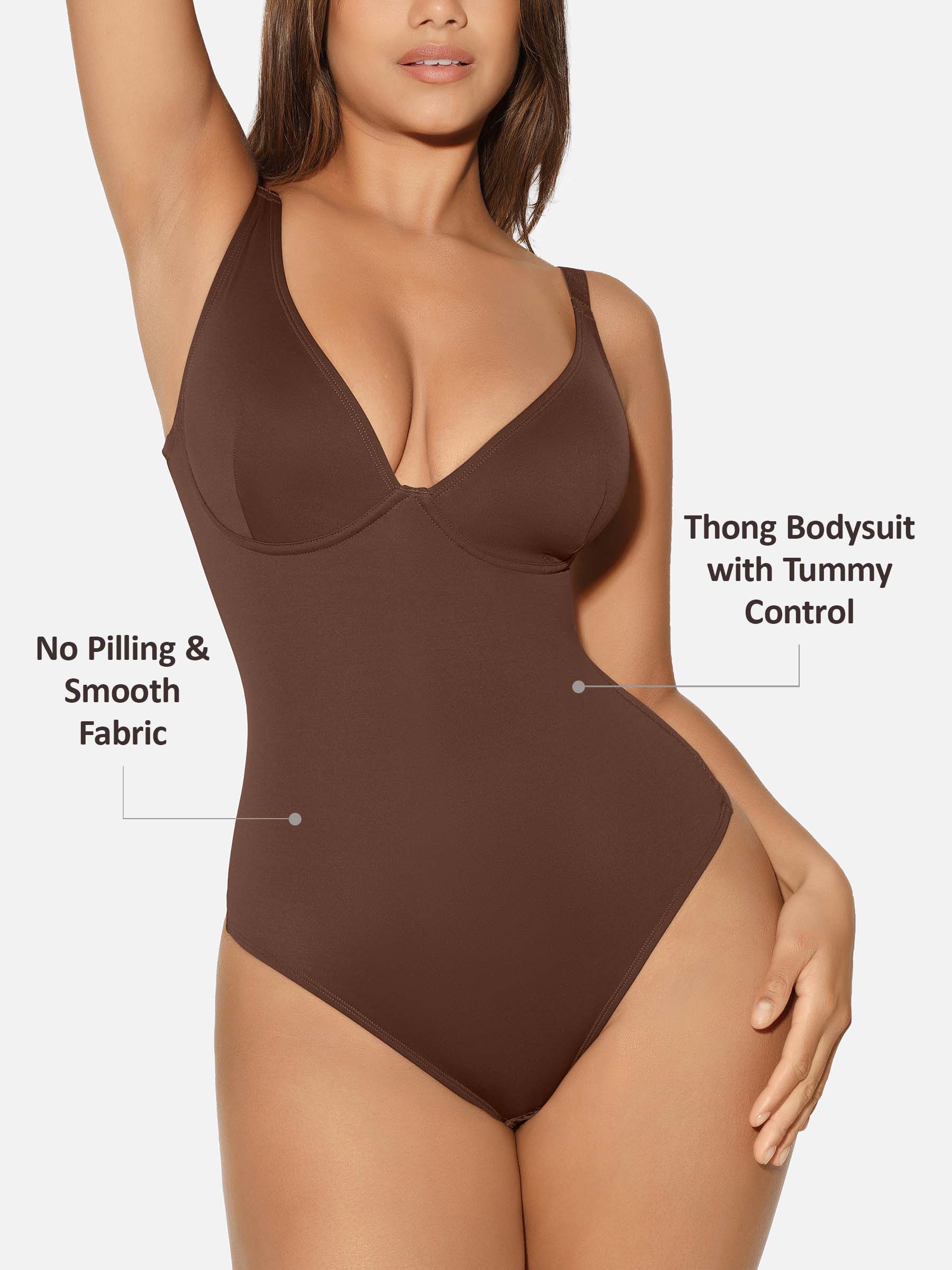 Shapevive V Neck Tummy Control Shaping Bodysuit