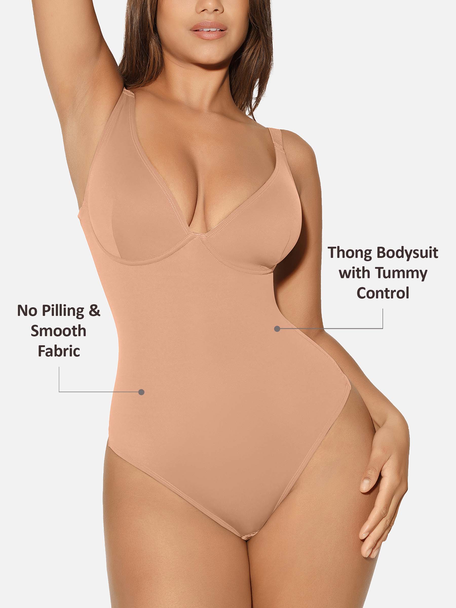 Shapevive V Neck Tummy Control Shaping Bodysuit