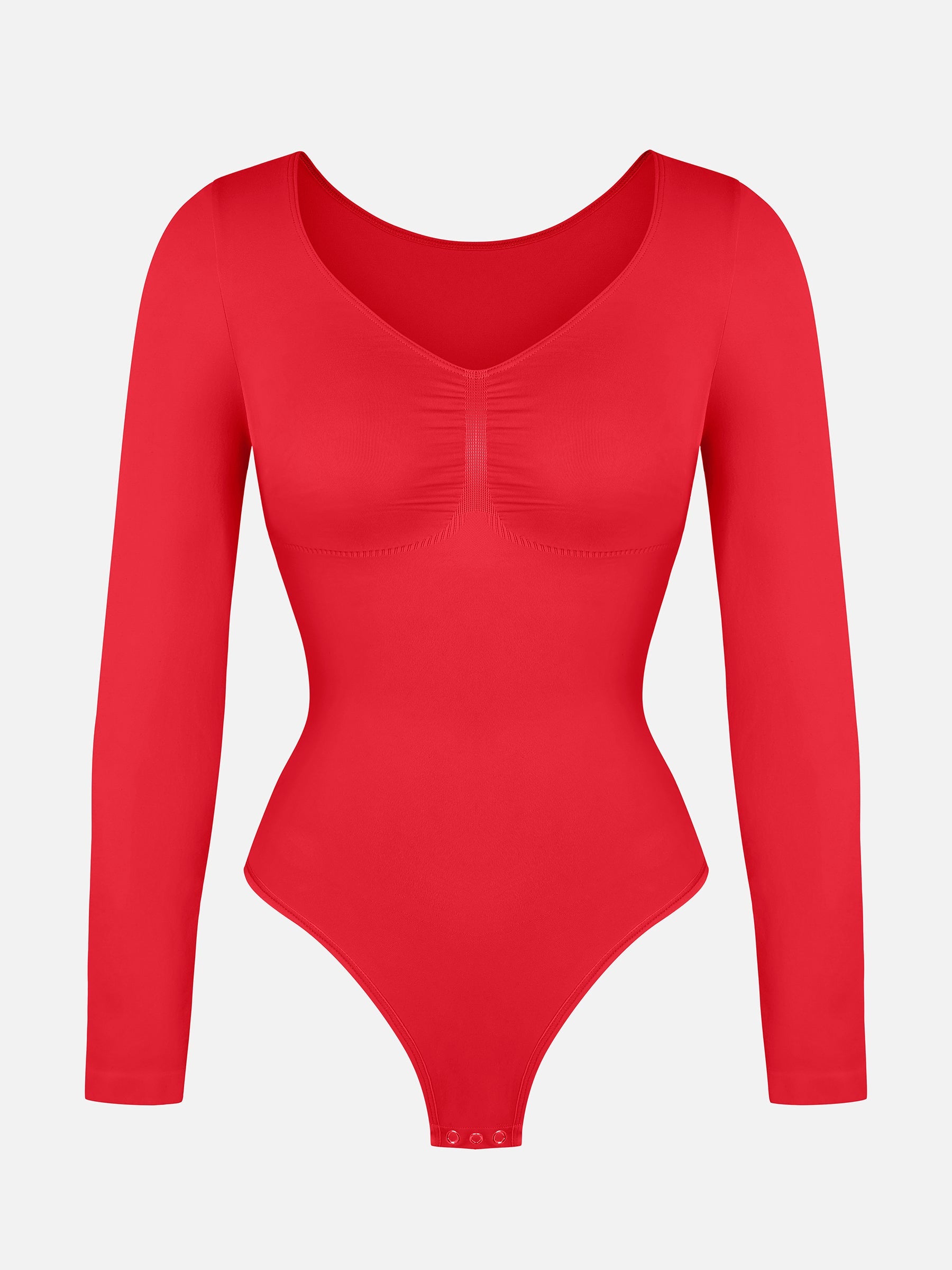 Shapevive Seamless Long Sleeve Tummy Control Thong Bodysuit