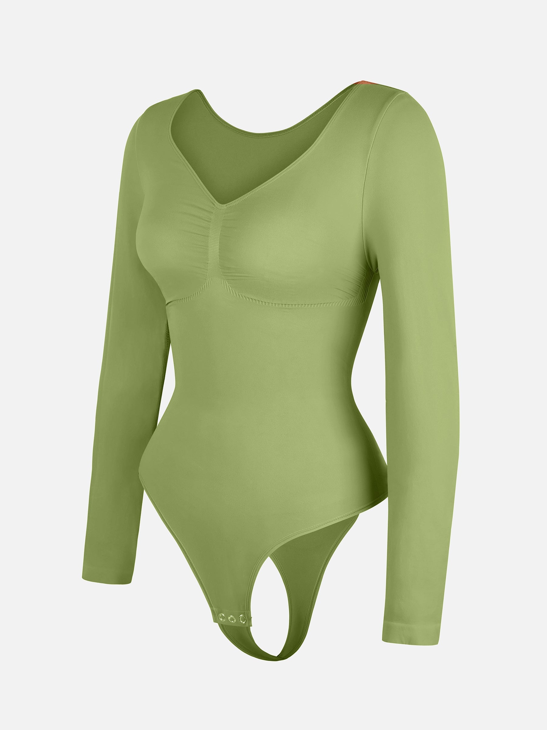 Shapevive Seamless Long Sleeve Tummy Control Thong Bodysuit