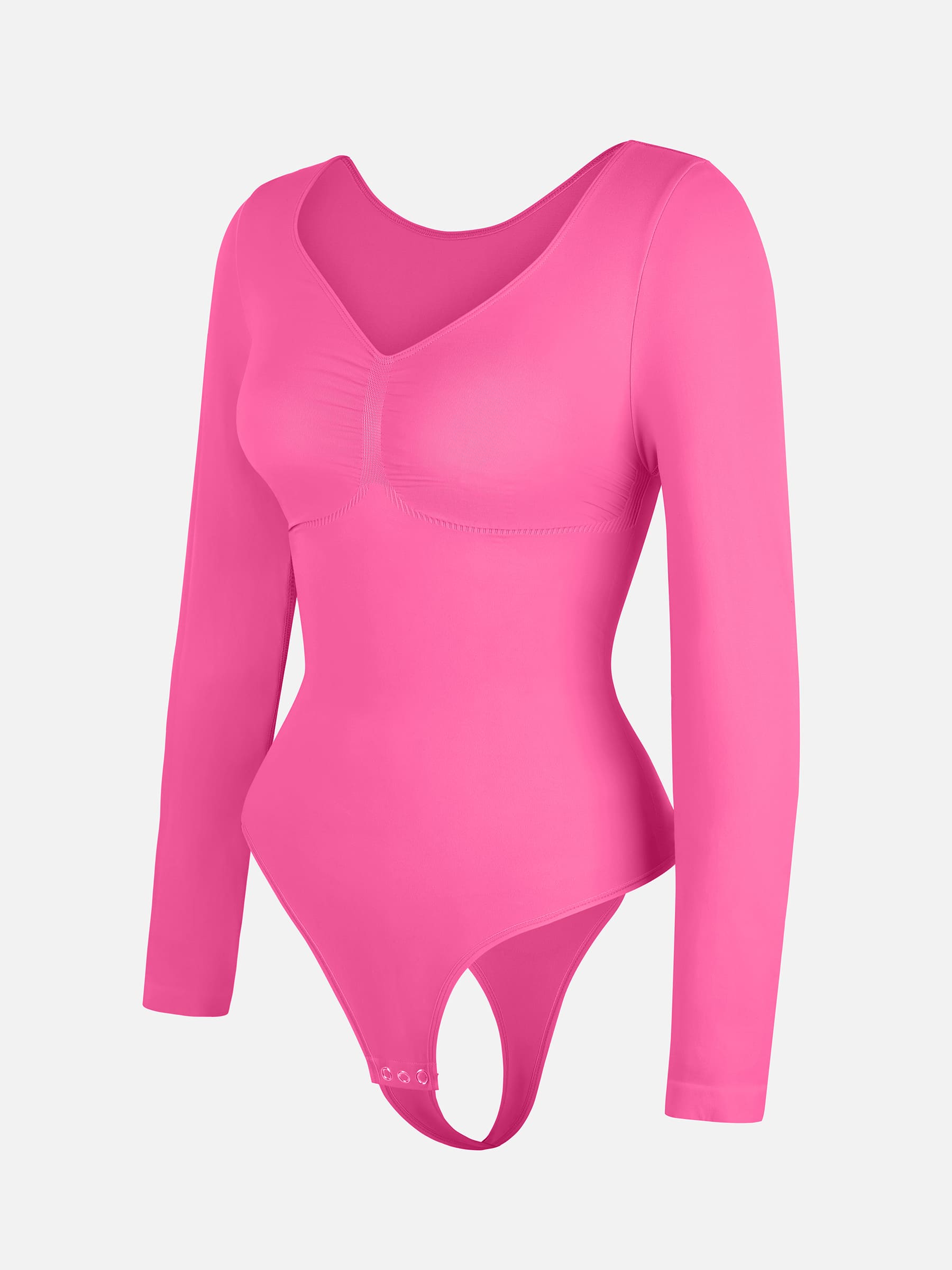 Shapevive Seamless Long Sleeve Tummy Control Thong Bodysuit