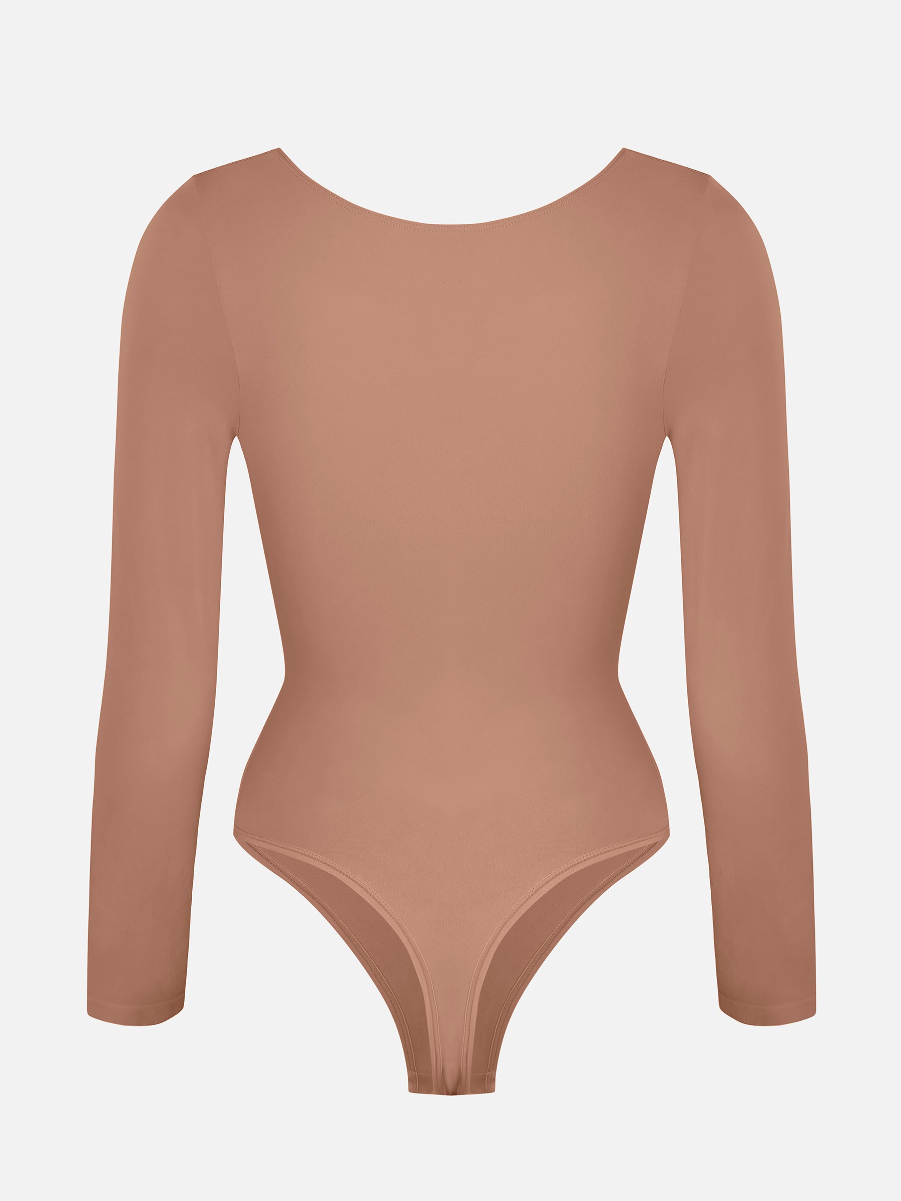 Shapevive Seamless Long Sleeve Chest Support Tummy Control Thong Bodysuit