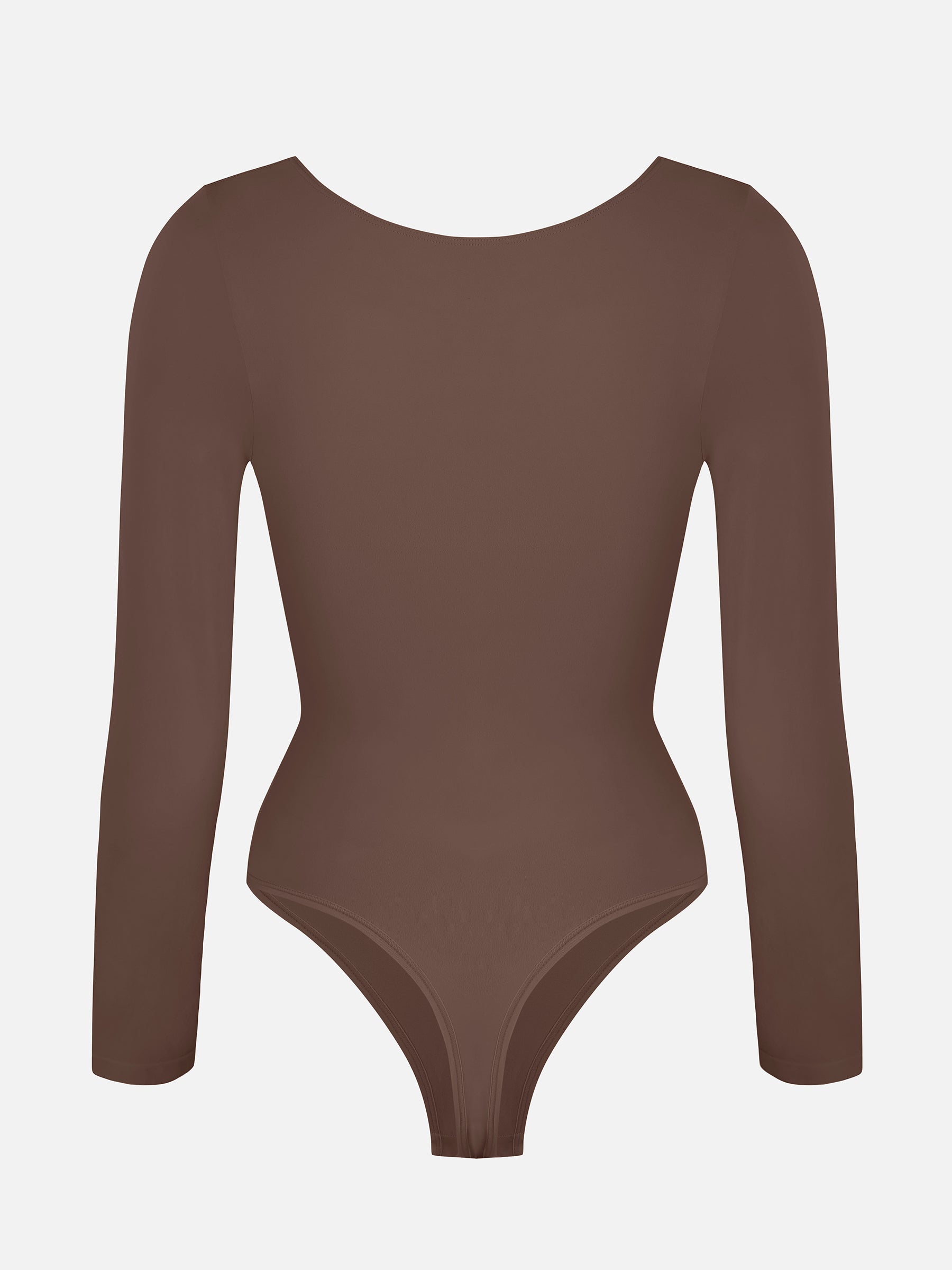 Shapevive Seamless Long Sleeve Chest Support Tummy Control Thong Bodysuit