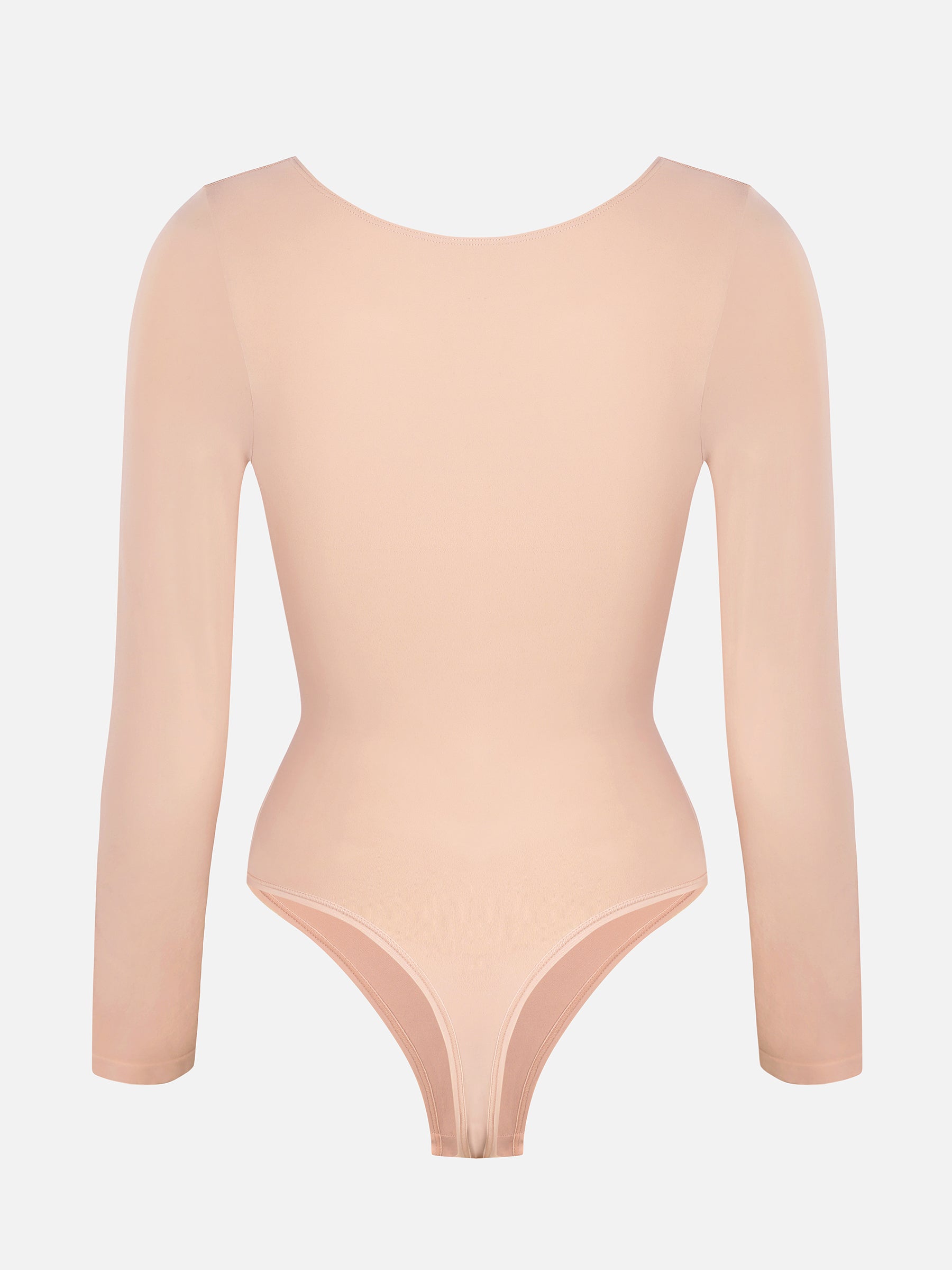 Shapevive Seamless Long Sleeve Chest Support Tummy Control Thong Bodysuit