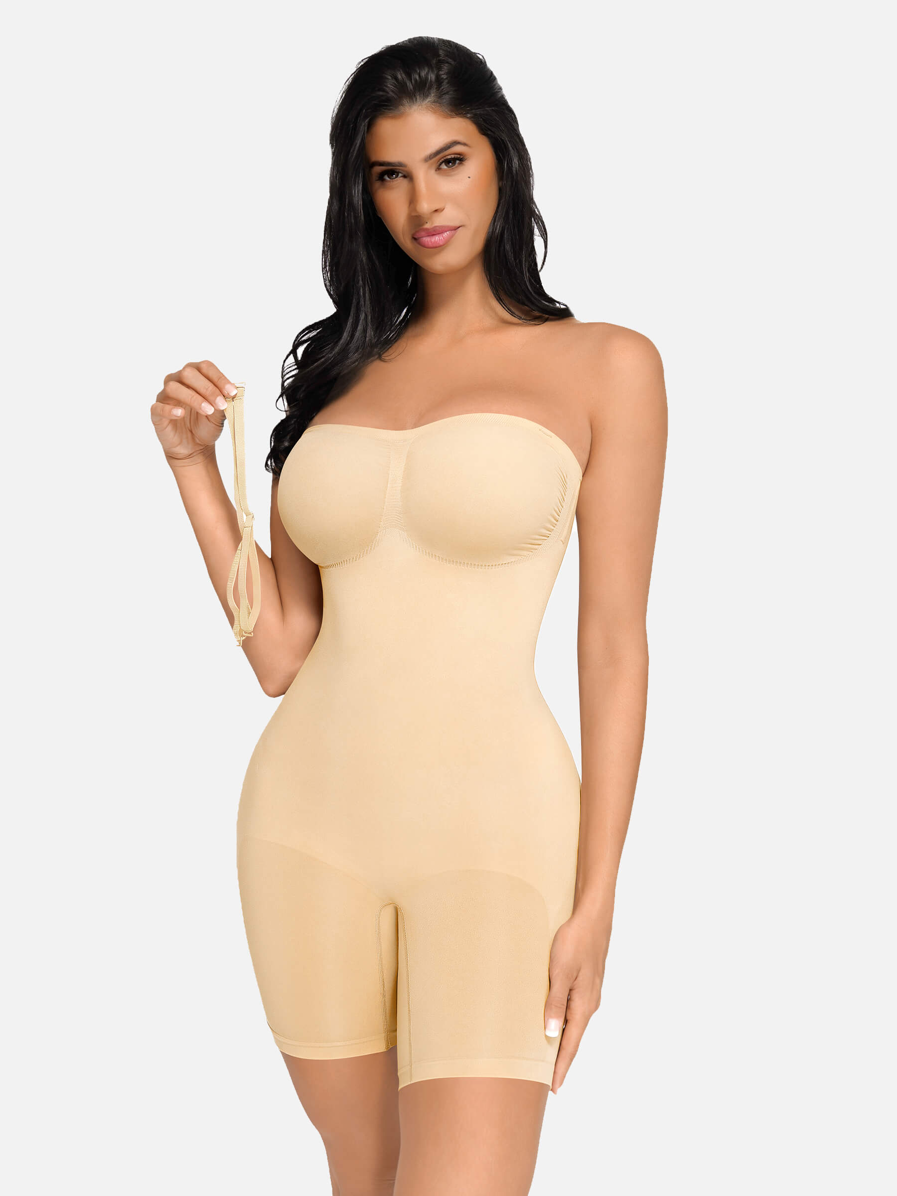 Shapevive Seamless Strapless Bodysuit with Removable Straps