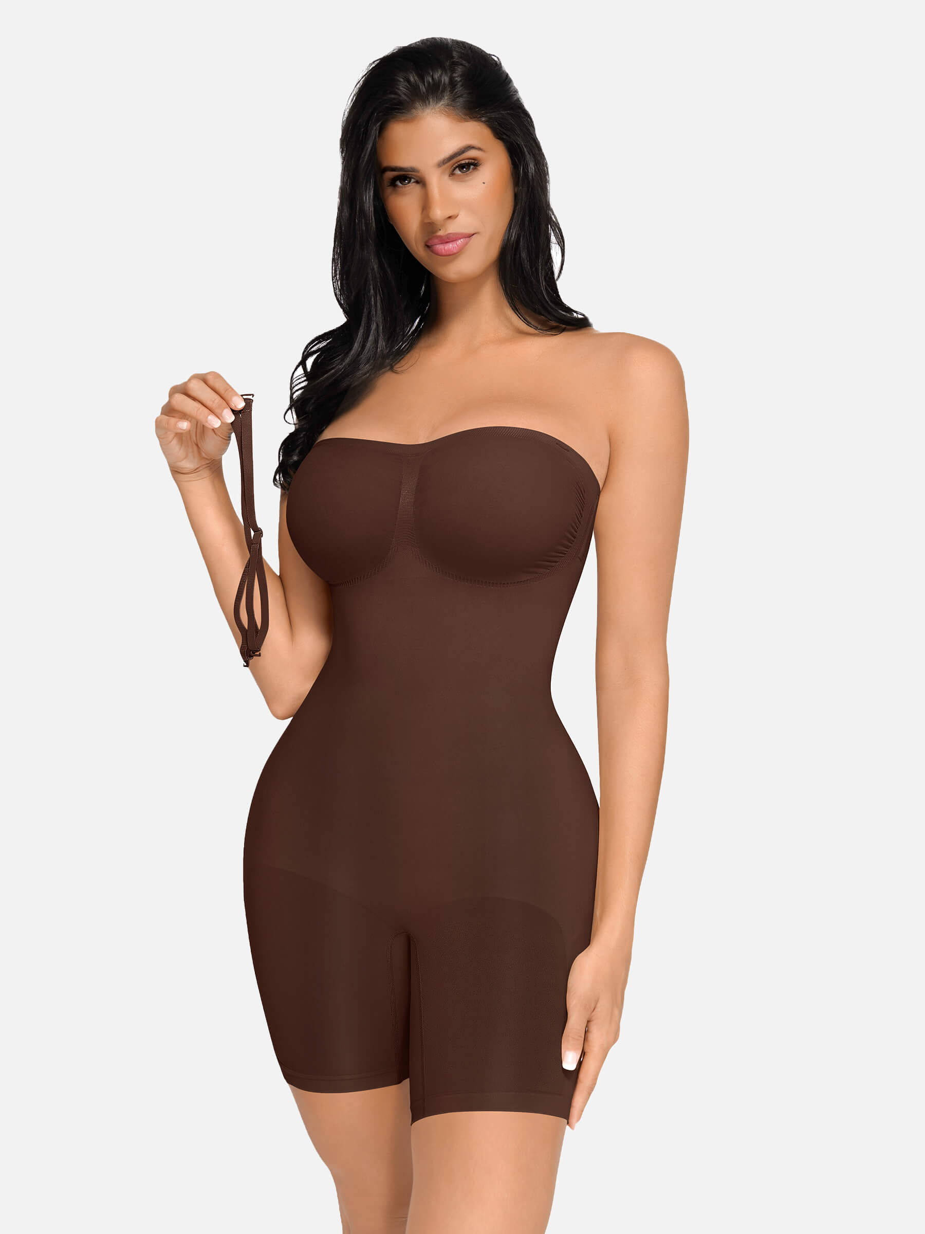 Shapevive Seamless Strapless Bodysuit with Removable Straps