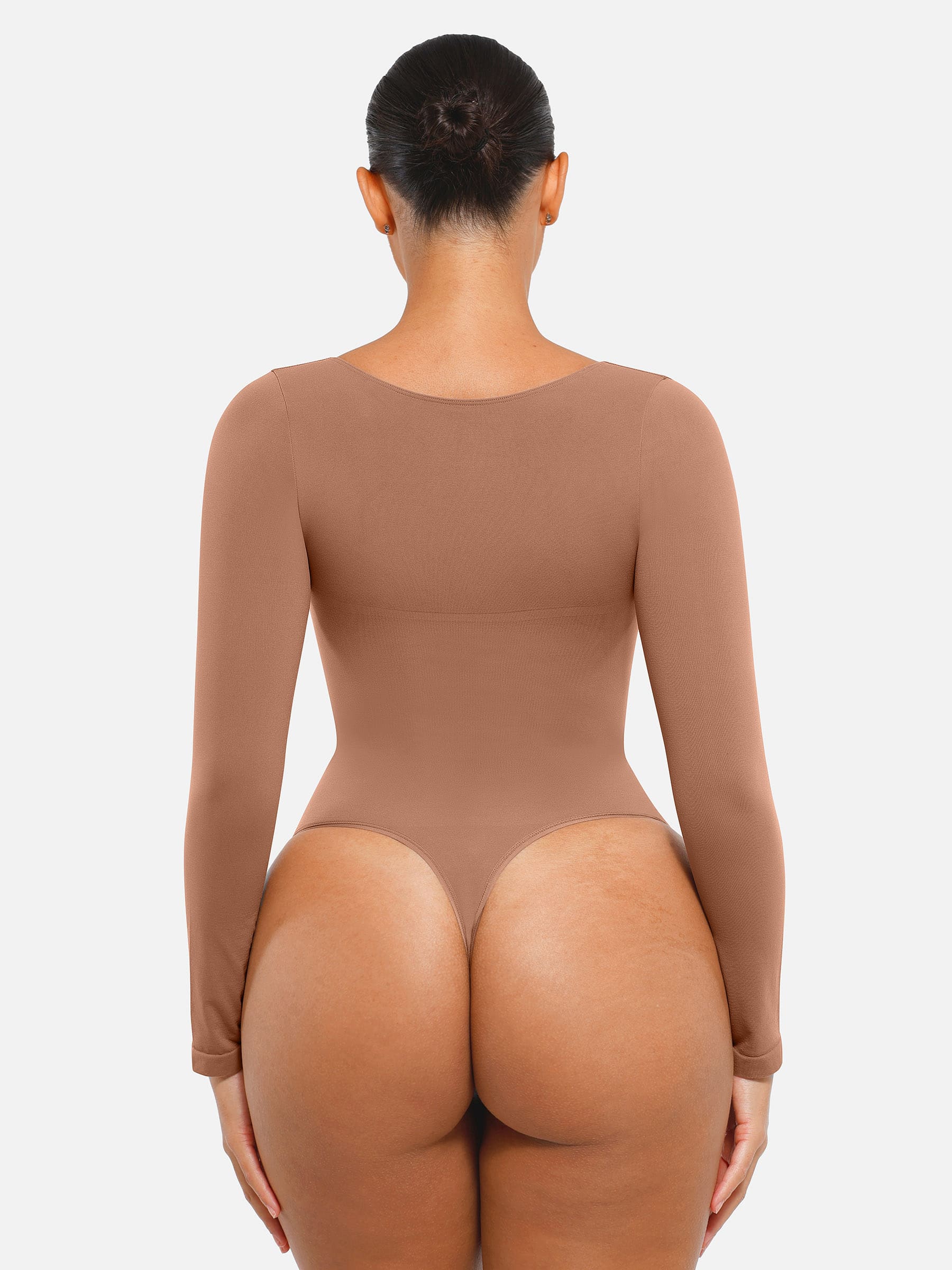 Shapevive Seamless Long Sleeve Tummy Control Thong Bodysuit