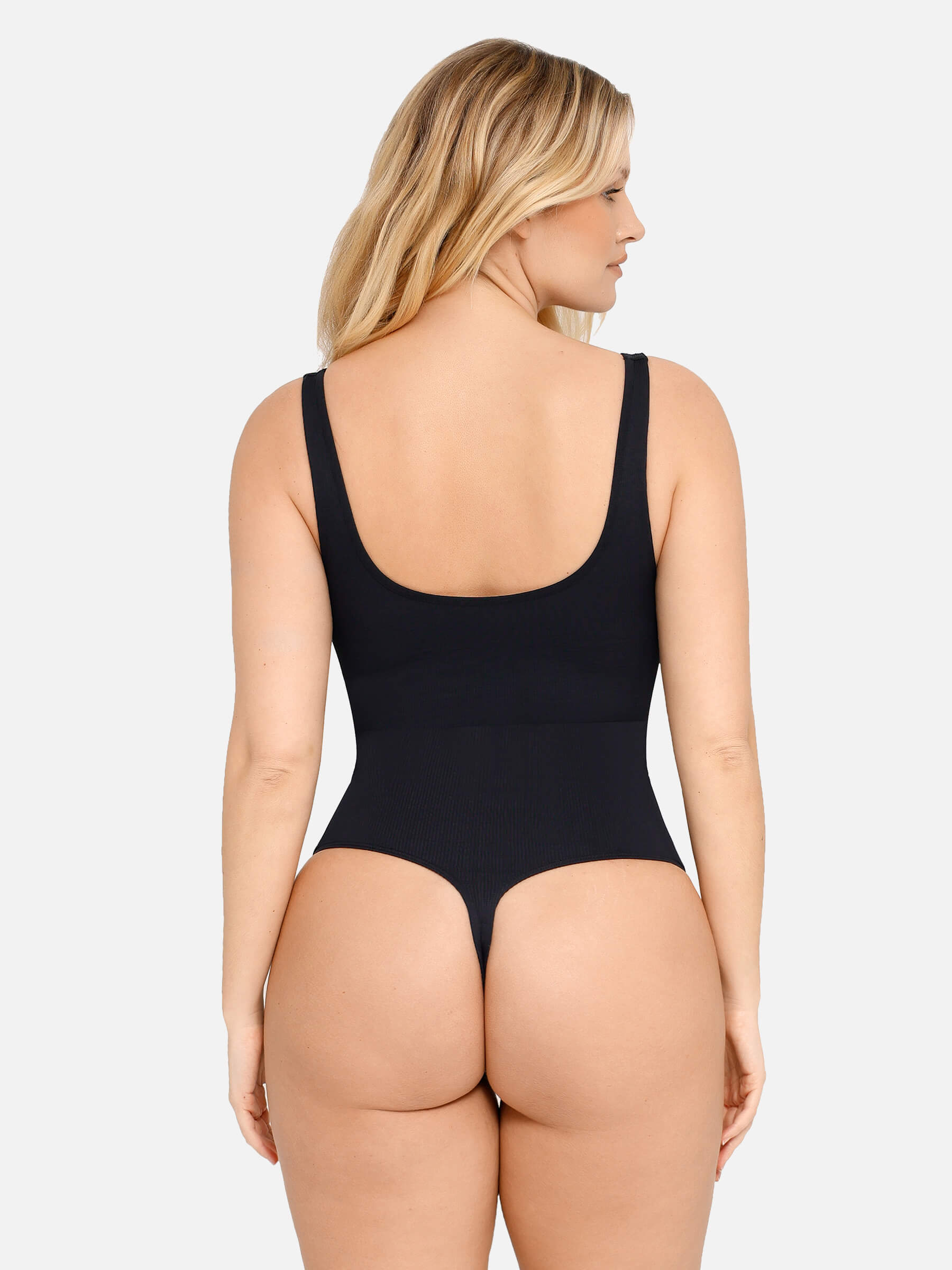 Shapevive Tummy Control Slimming V Neck Thong Bodysuits