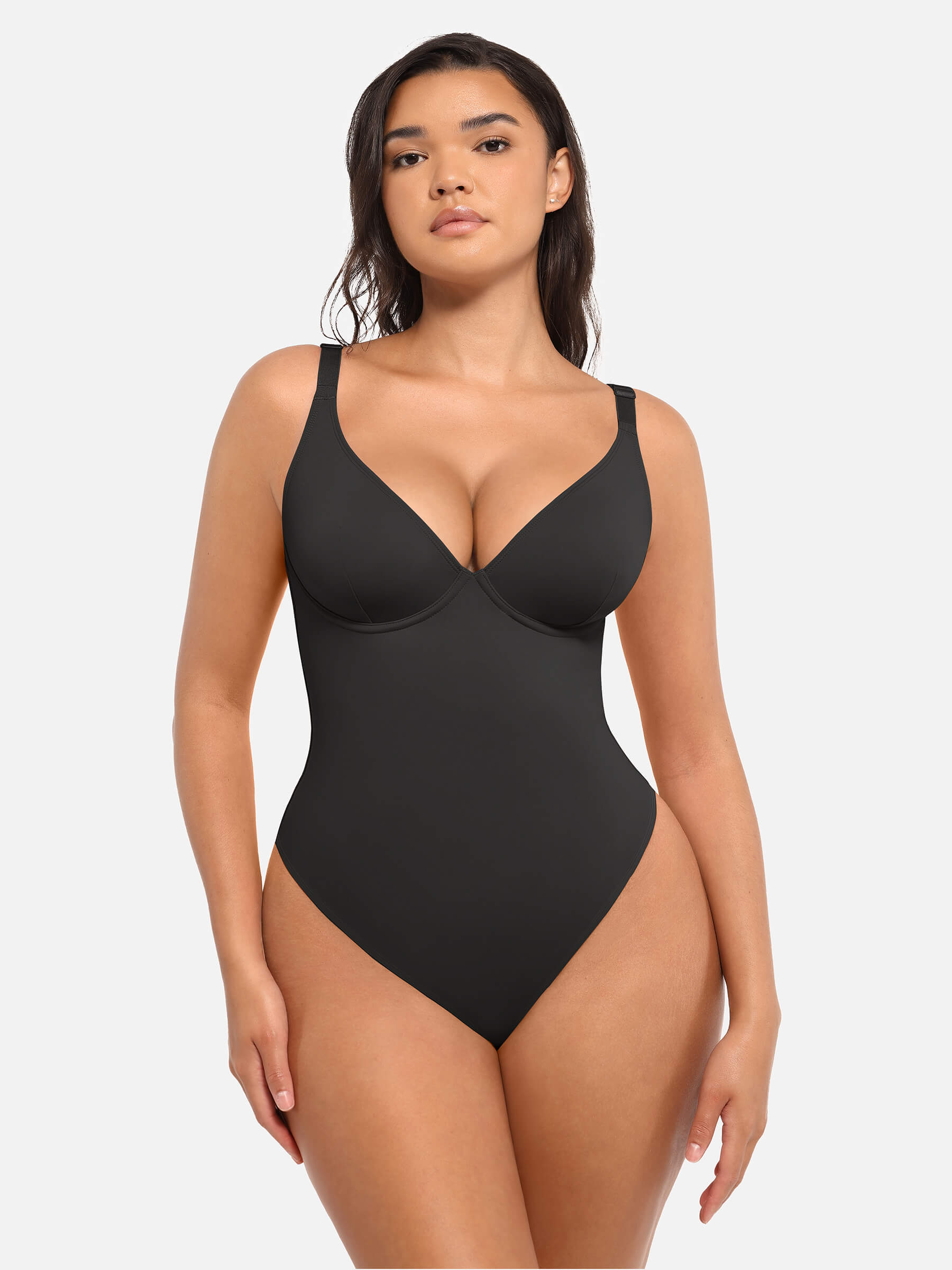 Shapevive Deep V Neck Tummy Control Shapewear Bodysuit