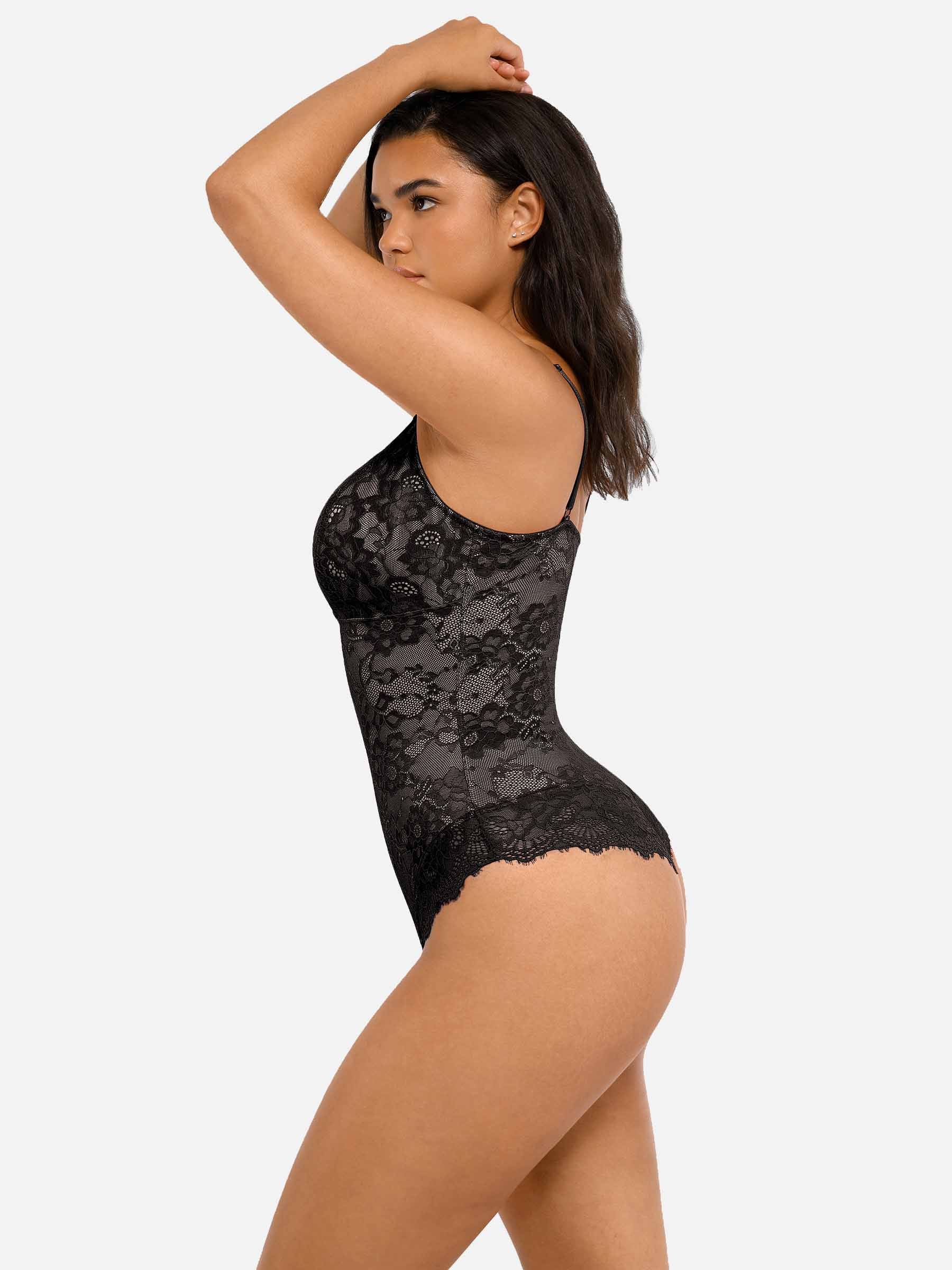 Shapevive 2-Pack Lace V Neck Full Bodysuit Bundle