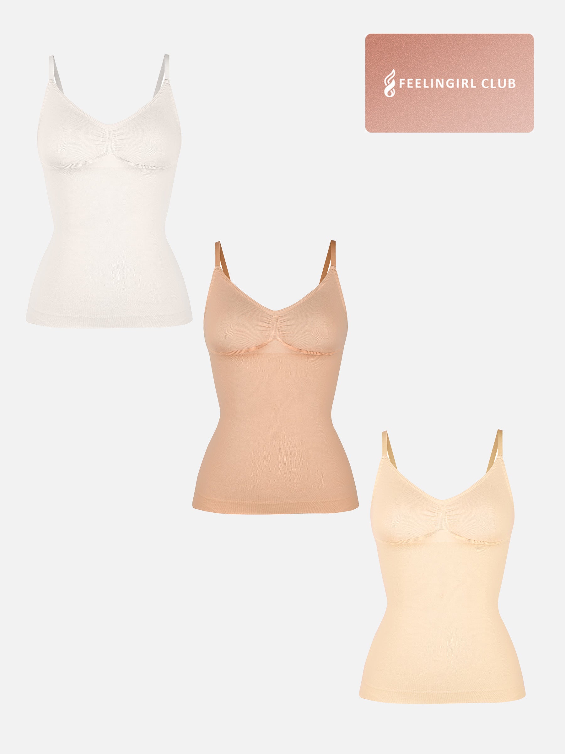 Shapevive 3-Pack Bust Support and Waist Control Shape Tank Top Bundle
