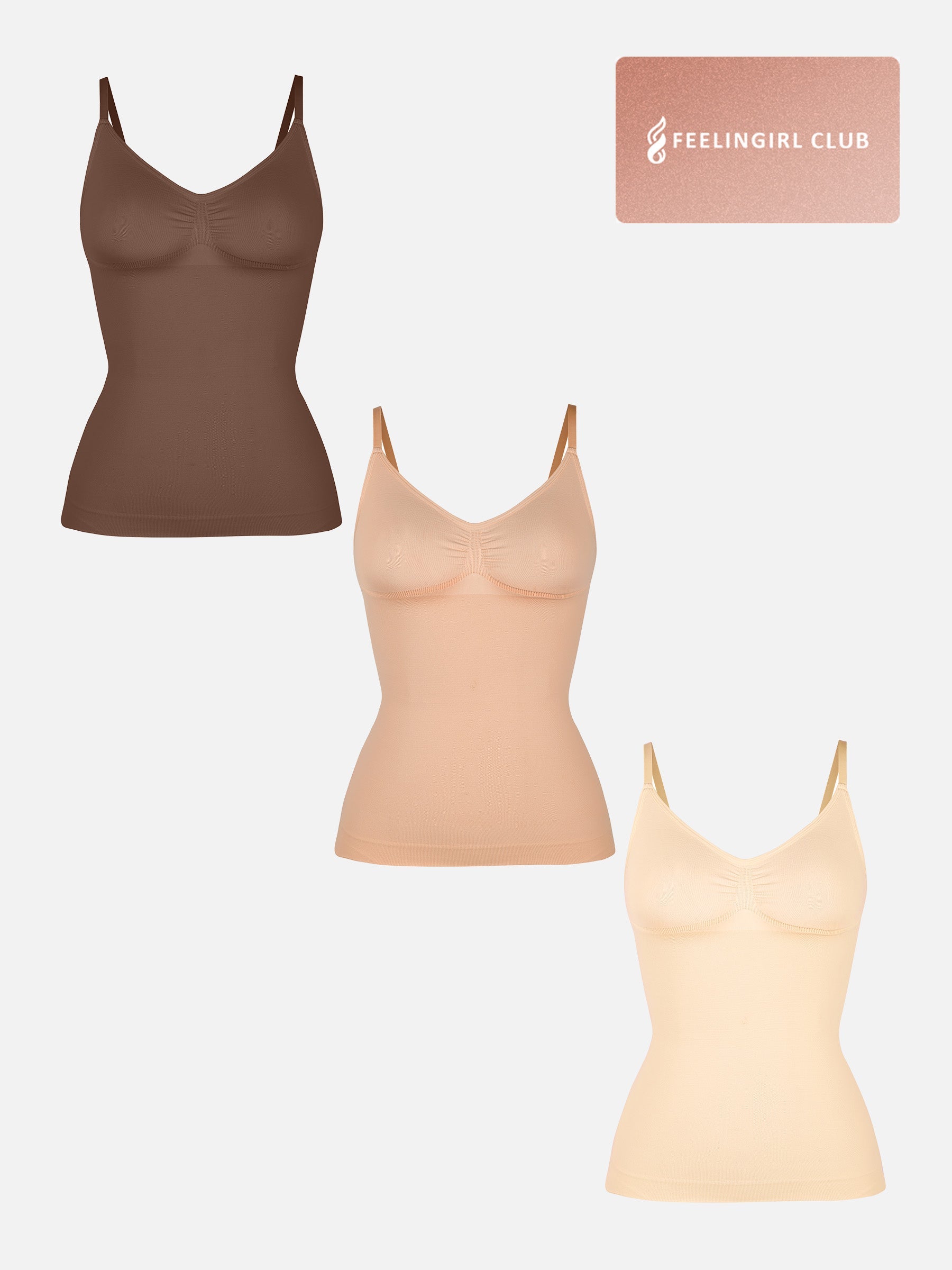 Shapevive 3-Pack Bust Support and Waist Control Shape Tank Top Bundle