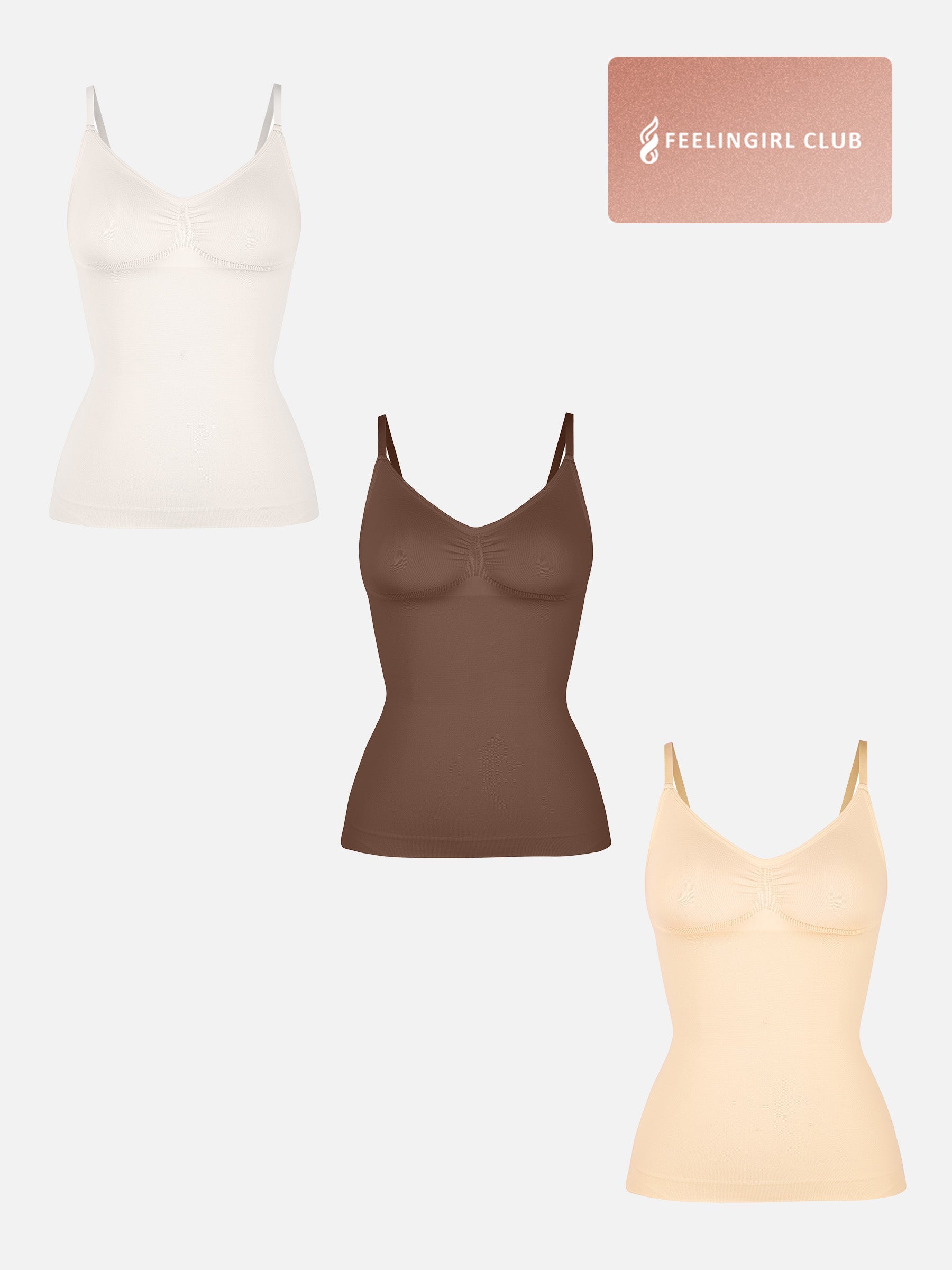 Shapevive 3-Pack Bust Support and Waist Control Shape Tank Top Bundle