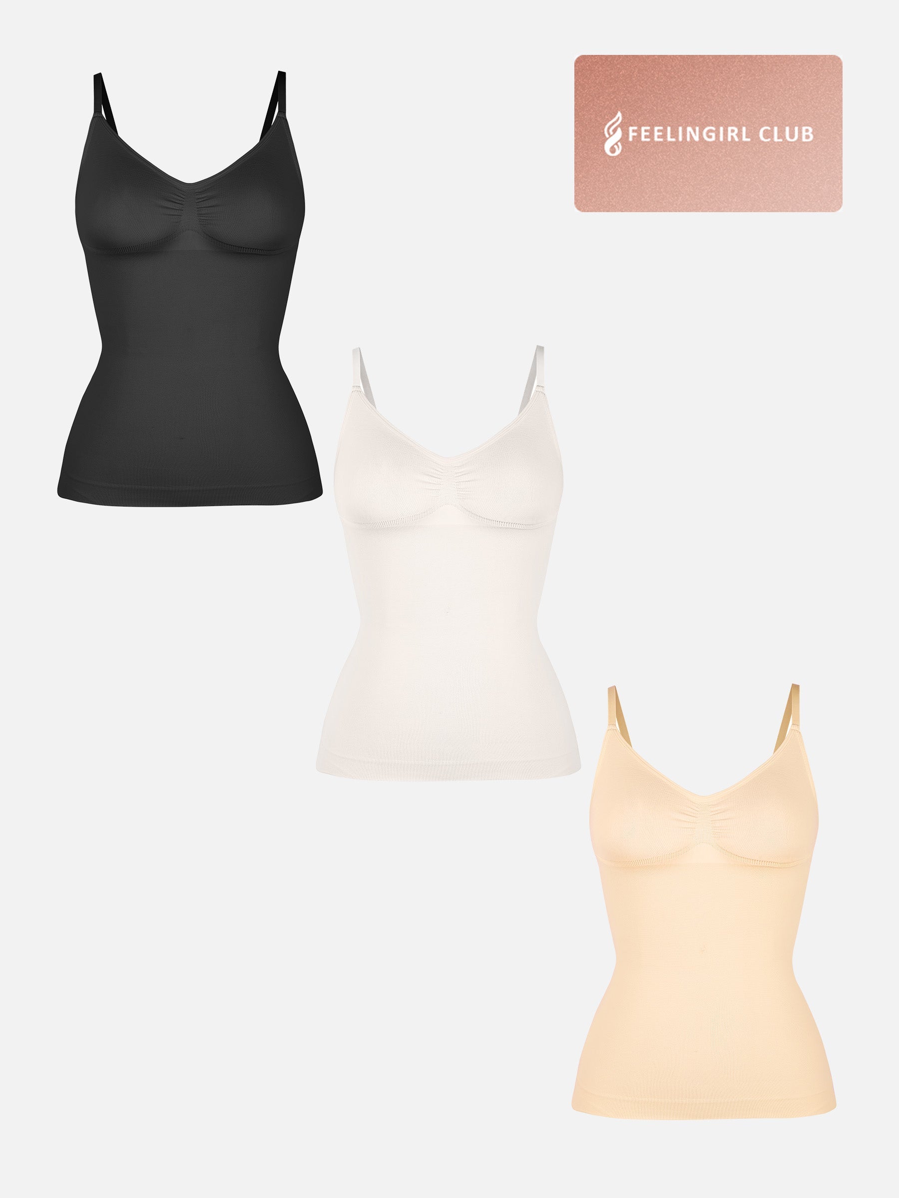 Shapevive 3-Pack Bust Support and Waist Control Shape Tank Top Bundle