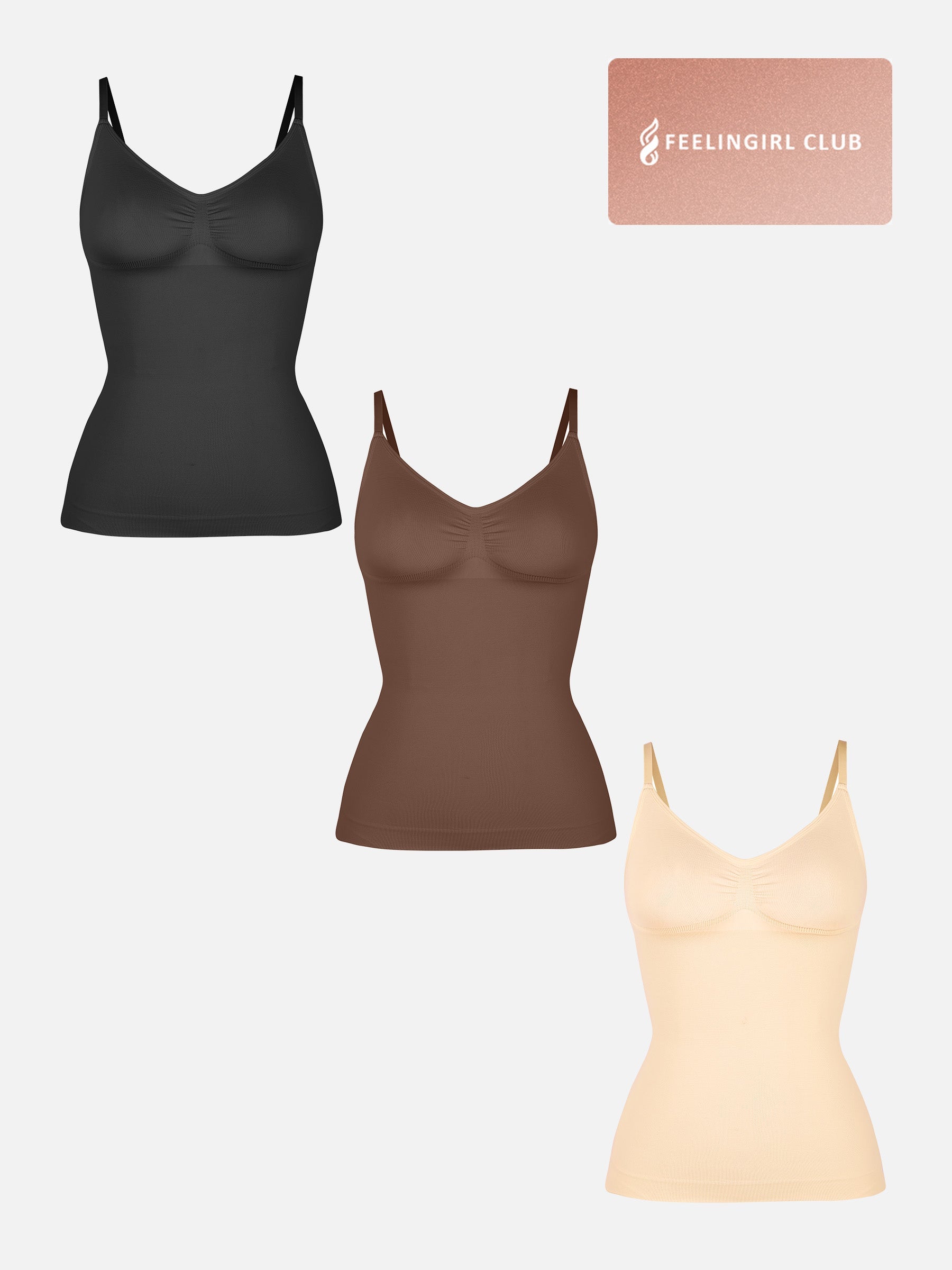Shapevive 3-Pack Bust Support and Waist Control Shape Tank Top Bundle
