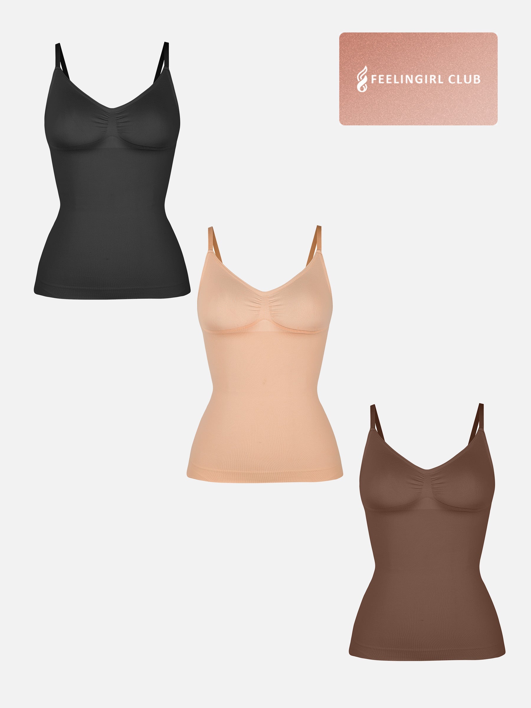Shapevive 3-Pack Bust Support and Waist Control Shape Tank Top Bundle