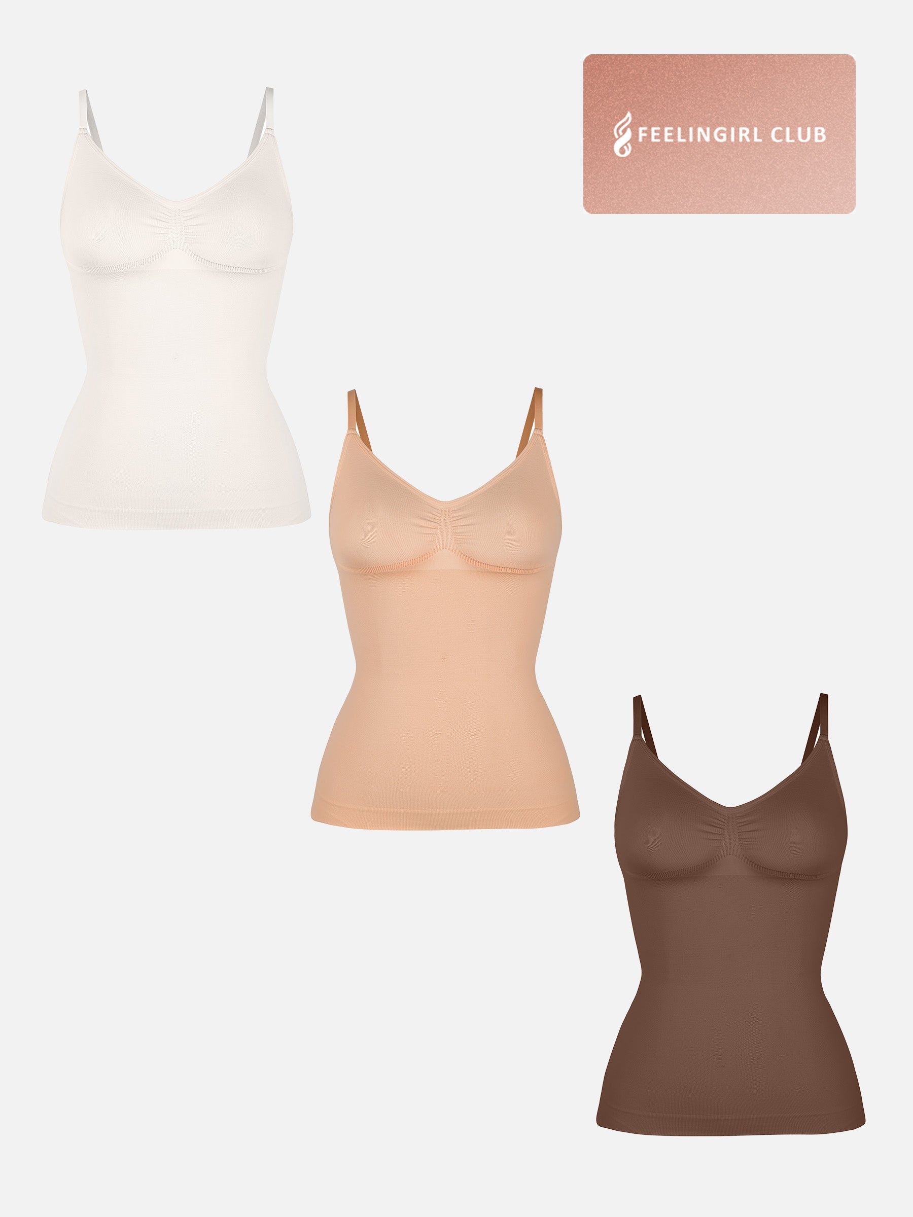 Shapevive 3-Pack Bust Support and Waist Control Shape Tank Top Bundle