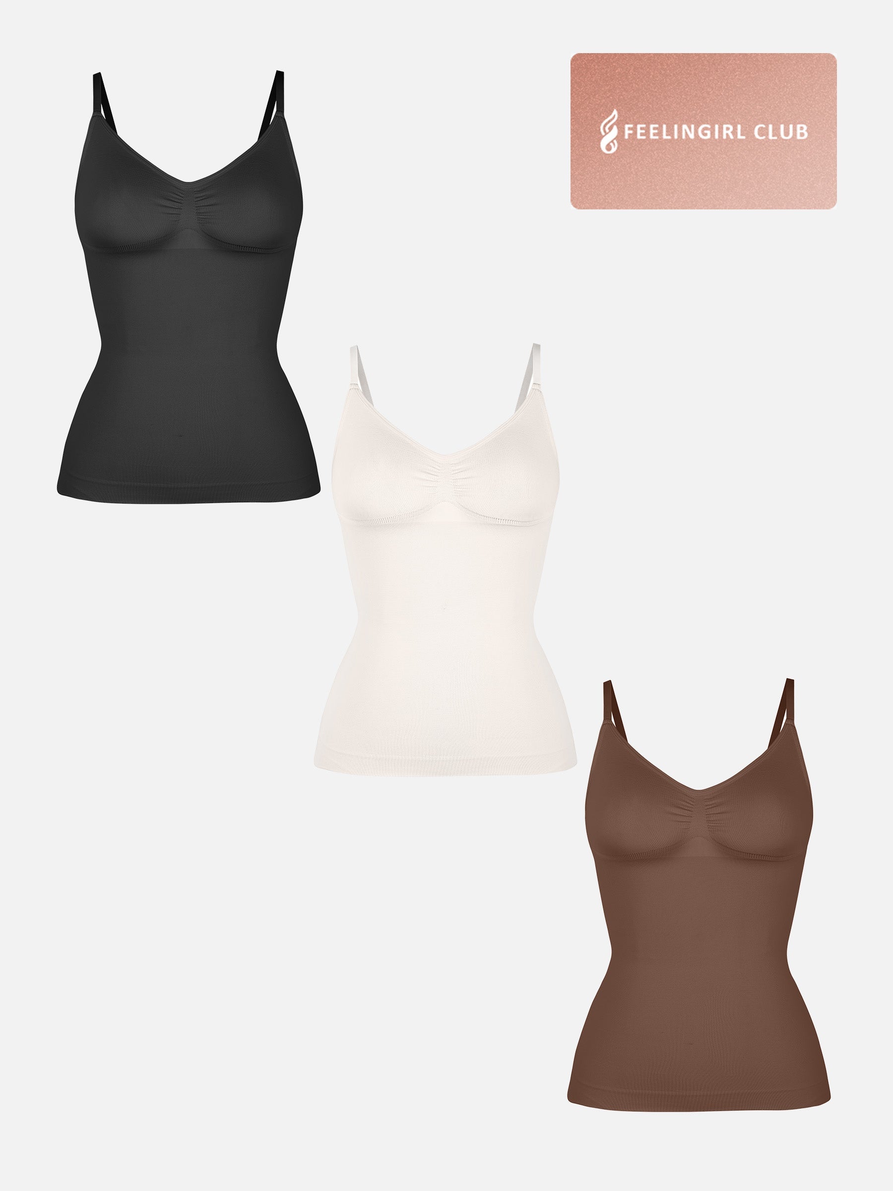 Shapevive 3-Pack Bust Support and Waist Control Shape Tank Top Bundle
