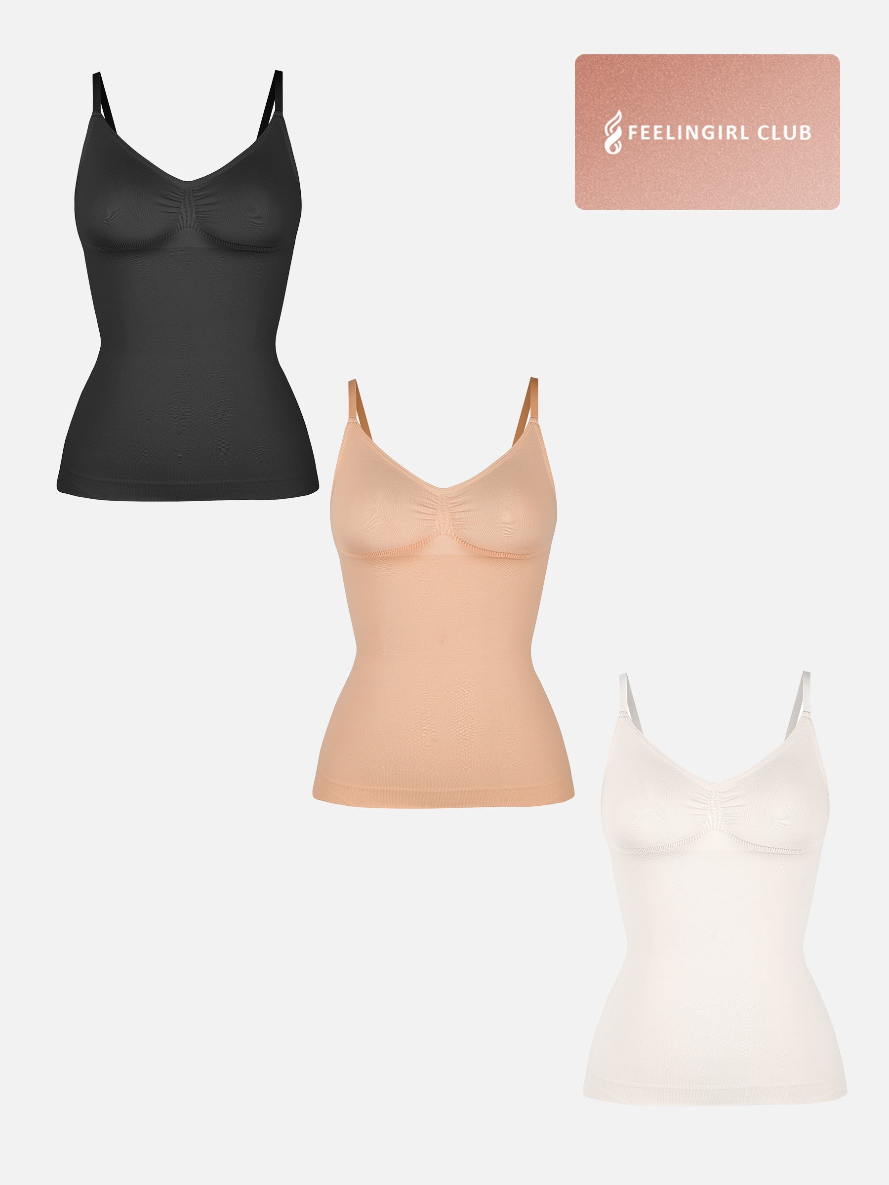 Shapevive 3-Pack Bust Support and Waist Control Shape Tank Top Bundle