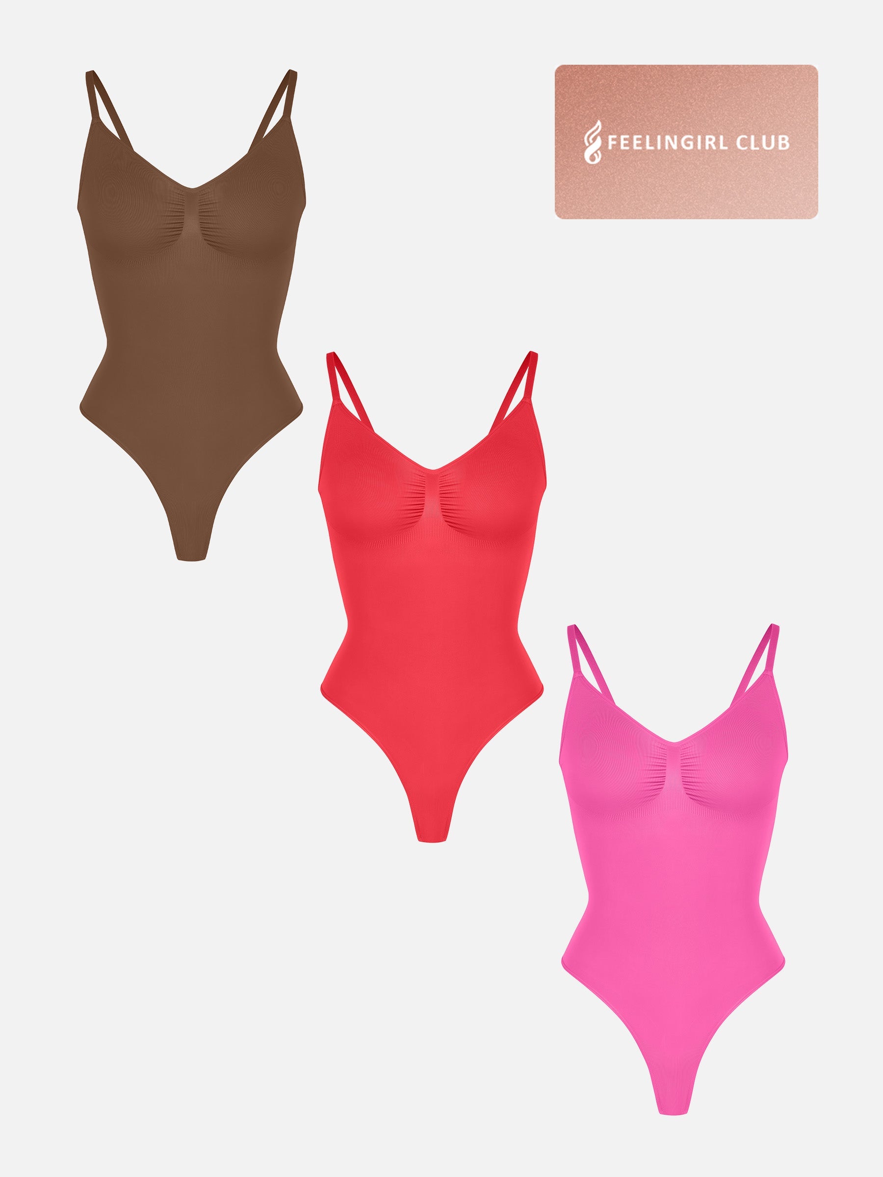 Shapevive 3-Pack Tummy Control Seamless Bodysuit Bundle