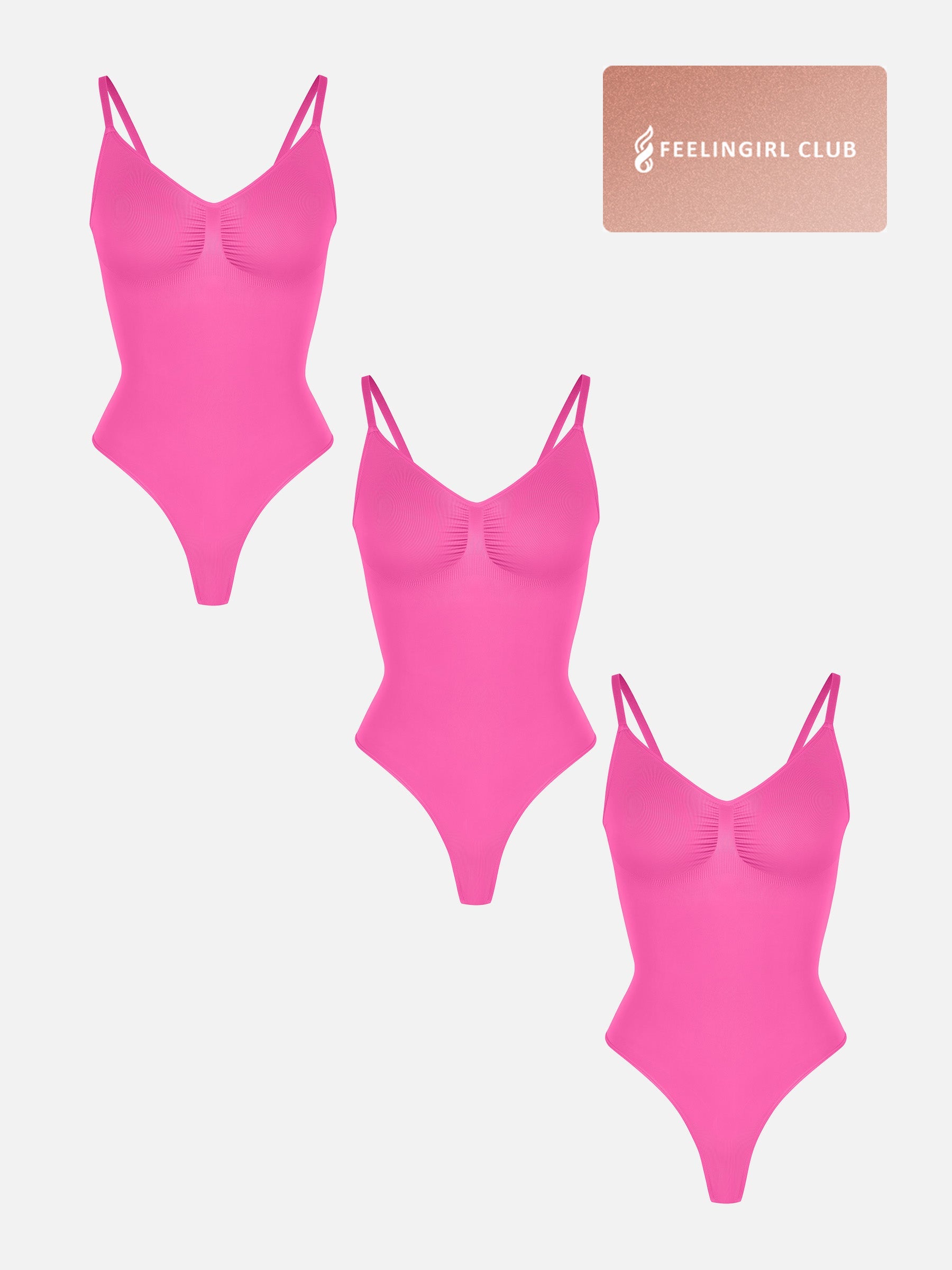 Shapevive 3-Pack Tummy Control Seamless Bodysuit Bundle