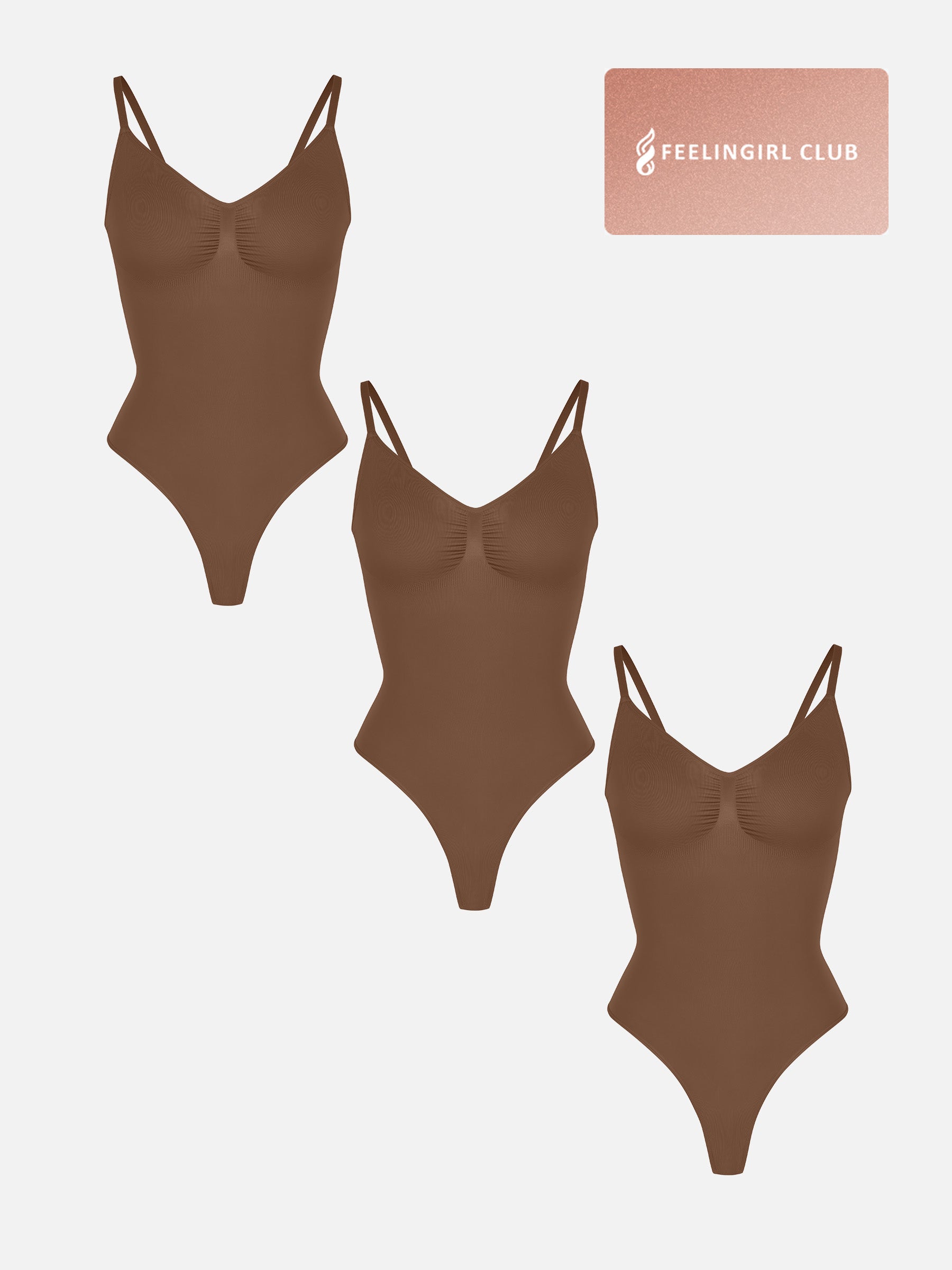 Shapevive 3-Pack Tummy Control Seamless Bodysuit Bundle