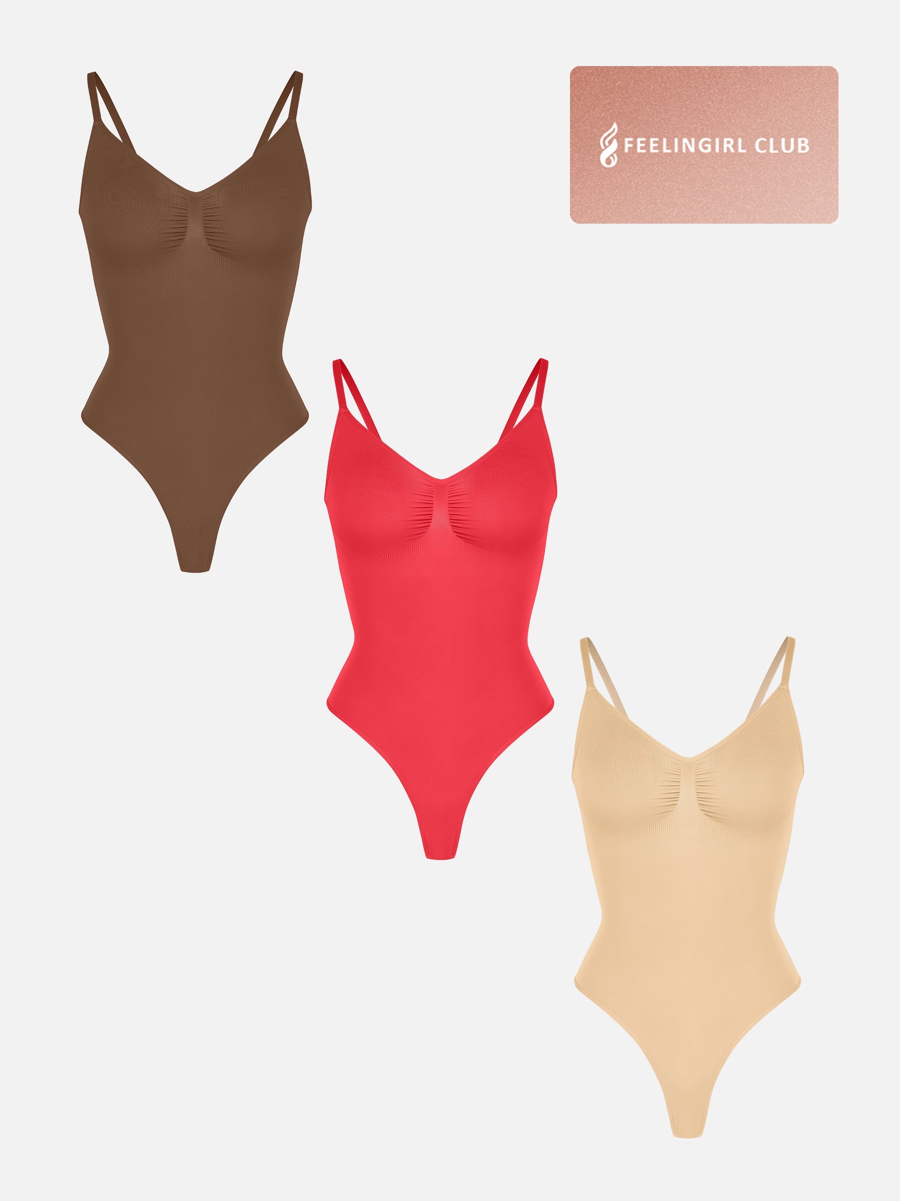 Shapevive 3-Pack Tummy Control Seamless Bodysuit Bundle
