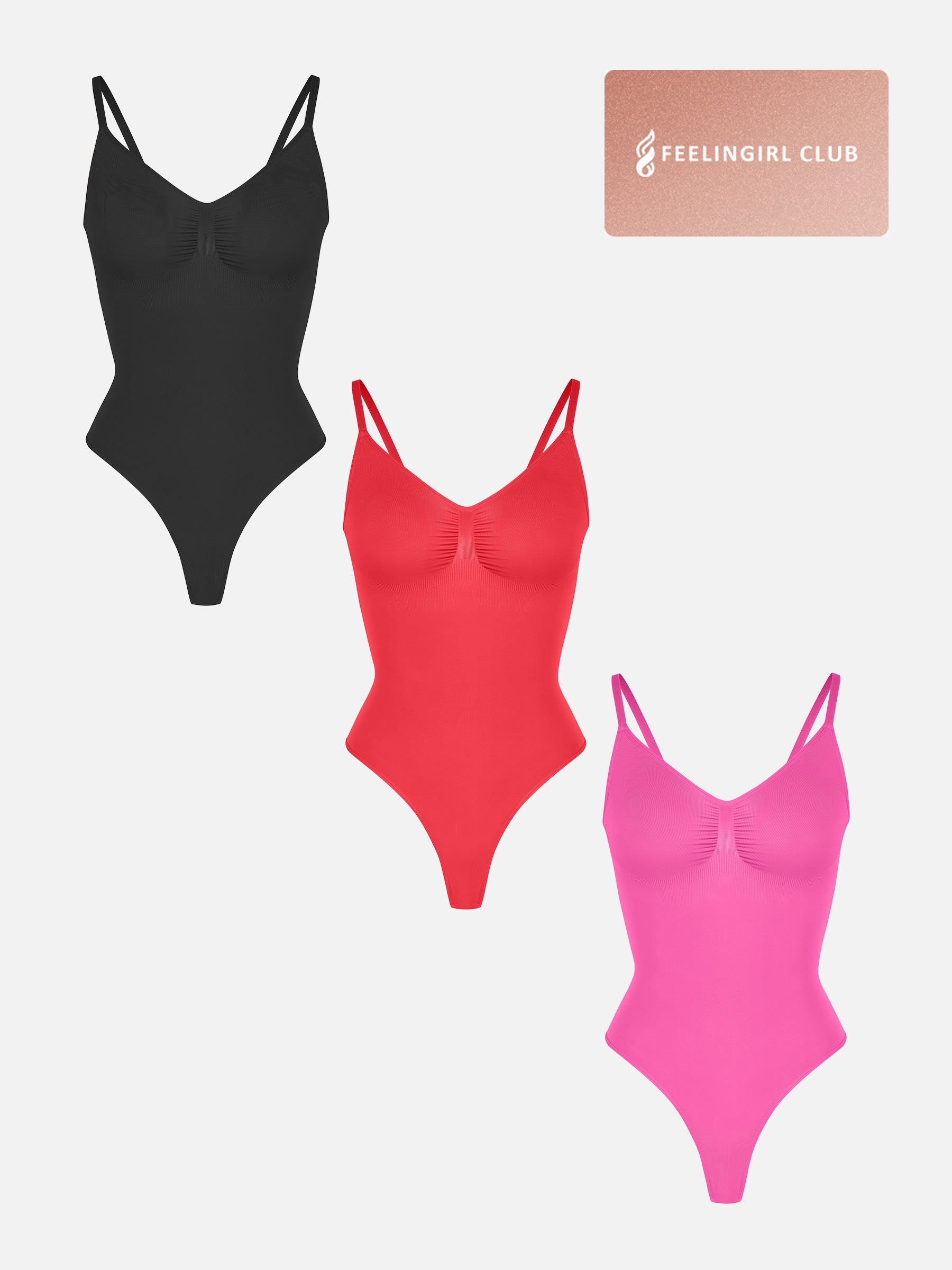 Shapevive 3-Pack Tummy Control Seamless Bodysuit Bundle