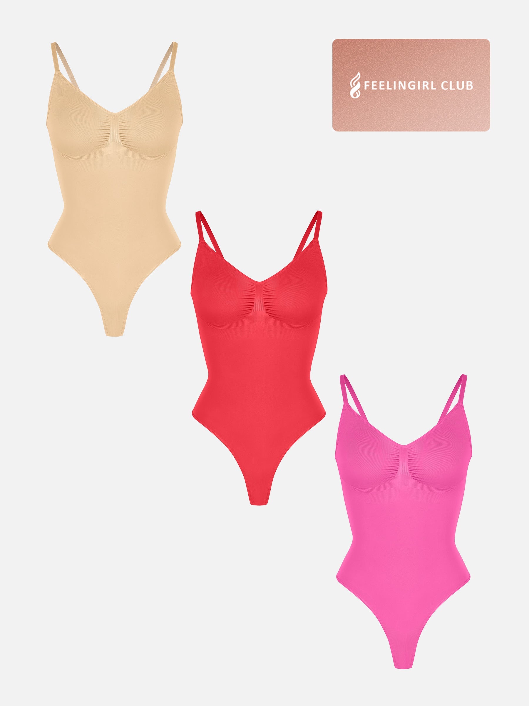 Shapevive 3-Pack Tummy Control Seamless Bodysuit Bundle