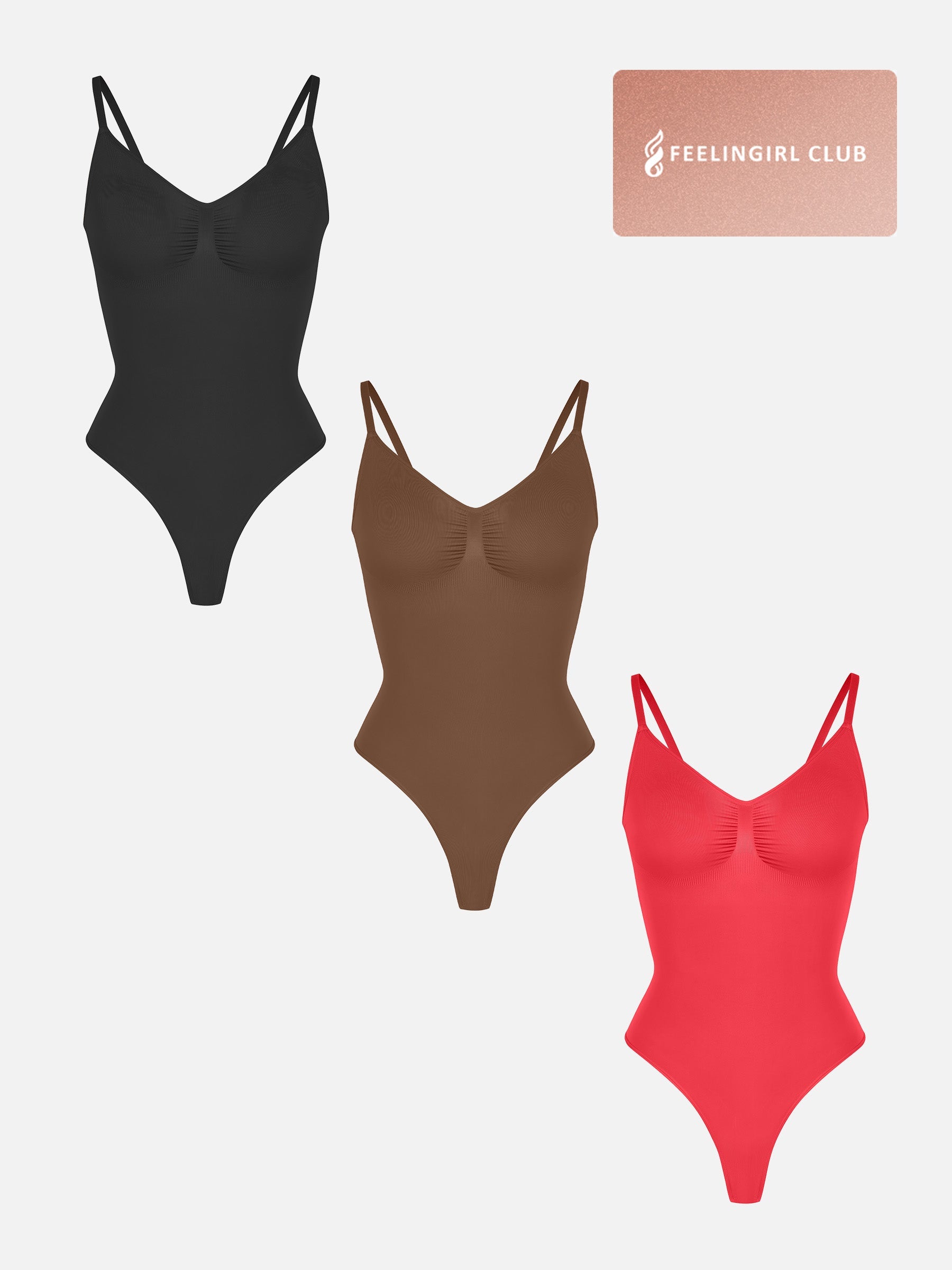 Shapevive 3-Pack Tummy Control Seamless Bodysuit Bundle