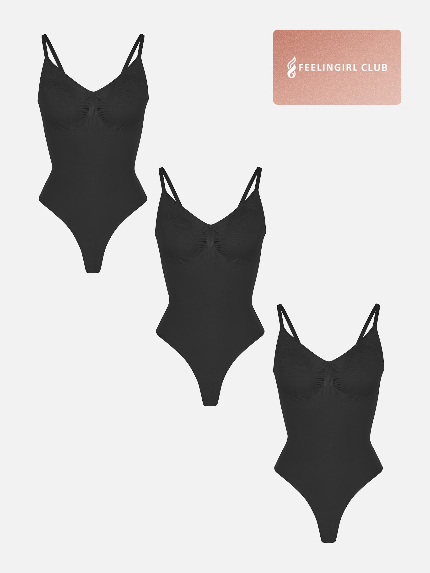 Shapevive 3-Pack Tummy Control Seamless Bodysuit Bundle