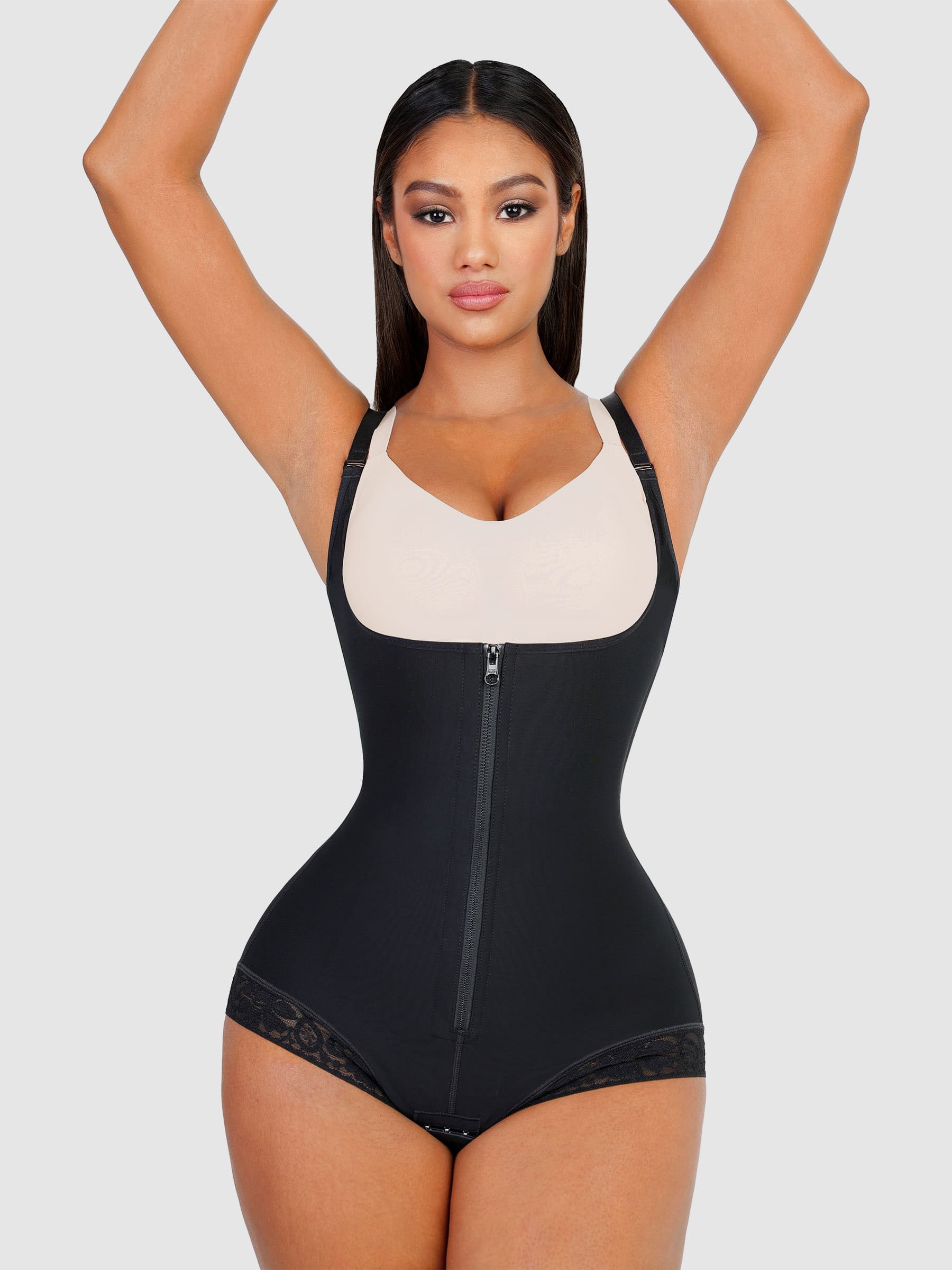 Shapevive Adjustable U-Plunge Front Zipper Shapewear