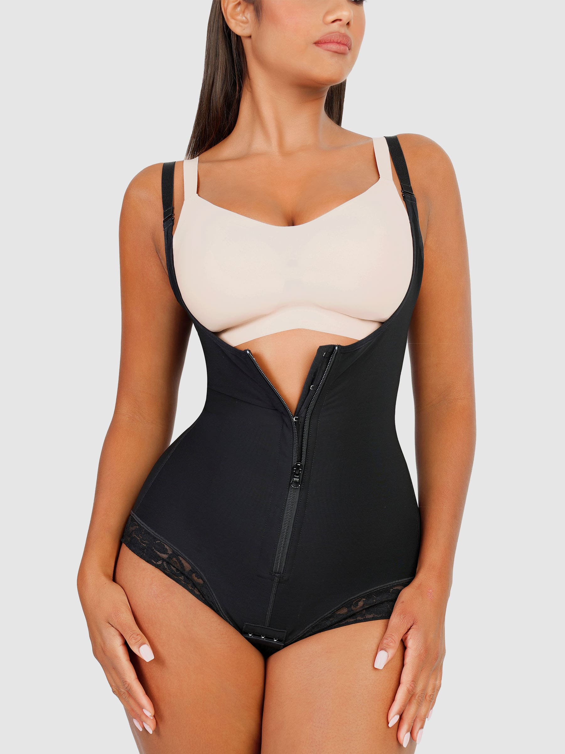 Shapevive Adjustable U-Plunge Front Zipper Shapewear