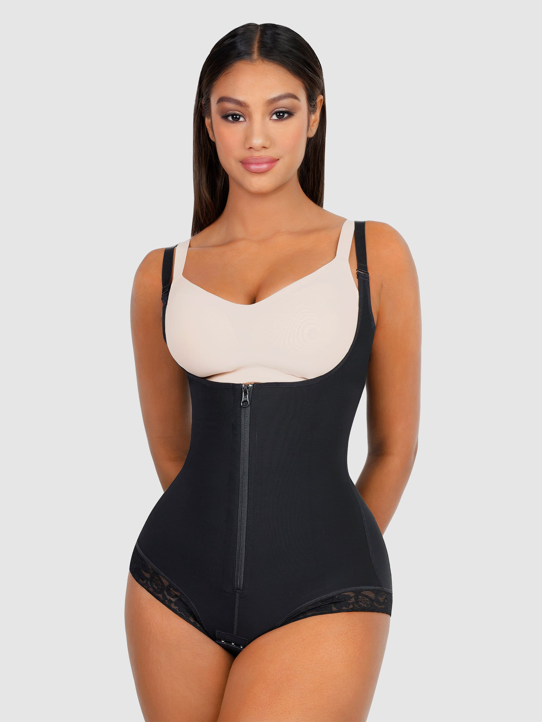 Shapevive Adjustable U-Plunge Front Zipper Shapewear
