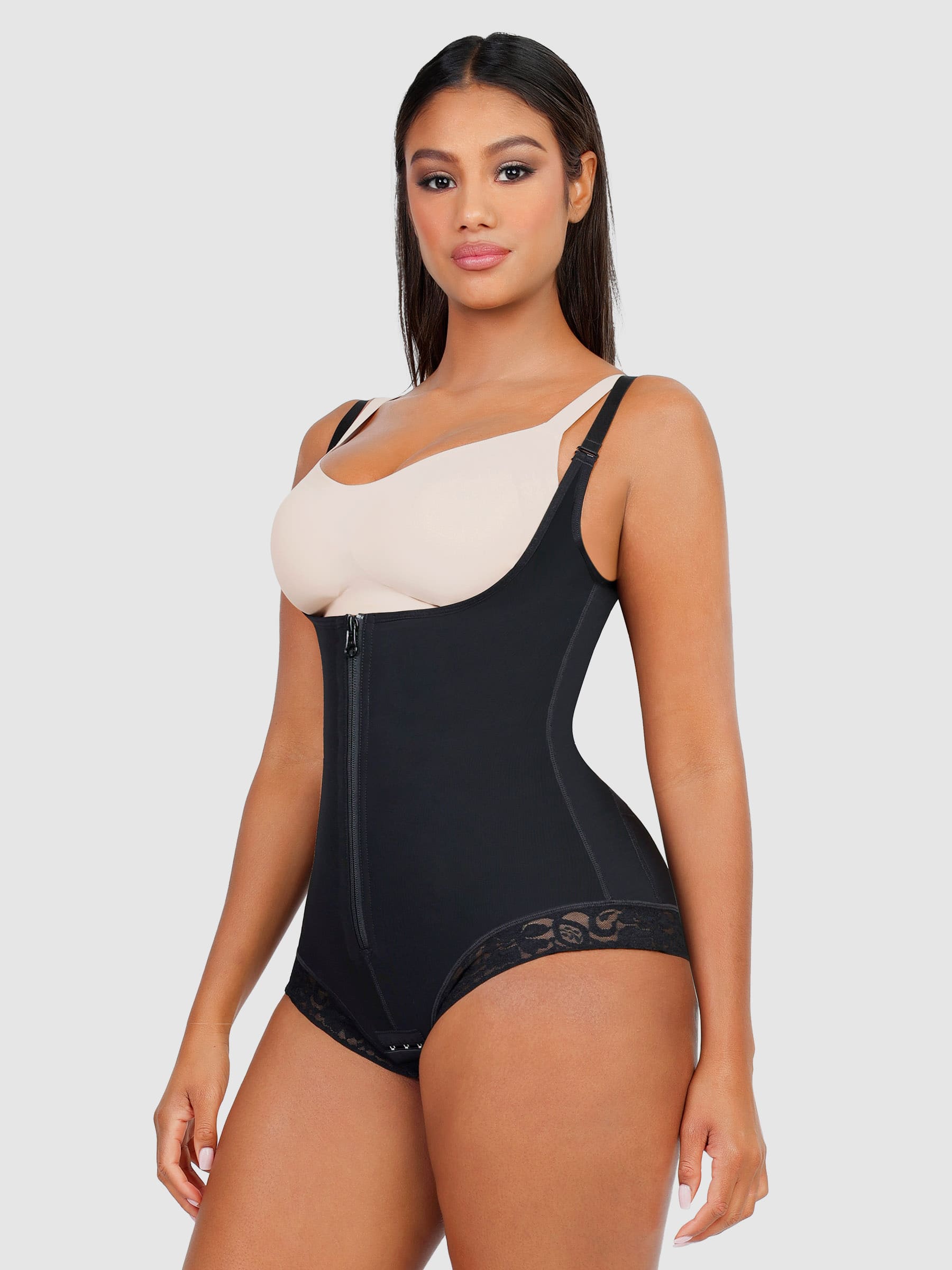 Shapevive Adjustable U-Plunge Front Zipper Shapewear