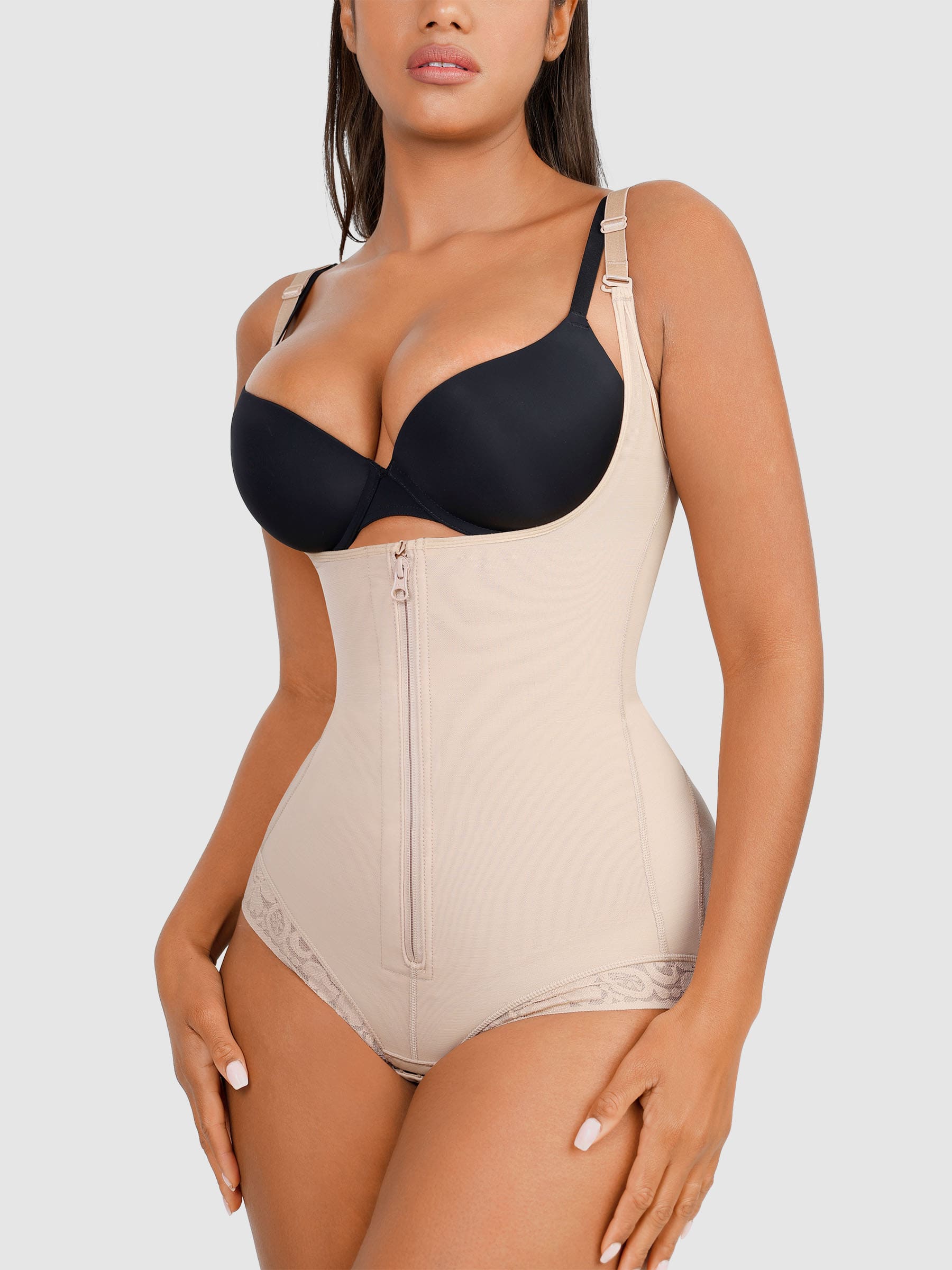 Shapevive Adjustable U-Plunge Front Zipper Shapewear
