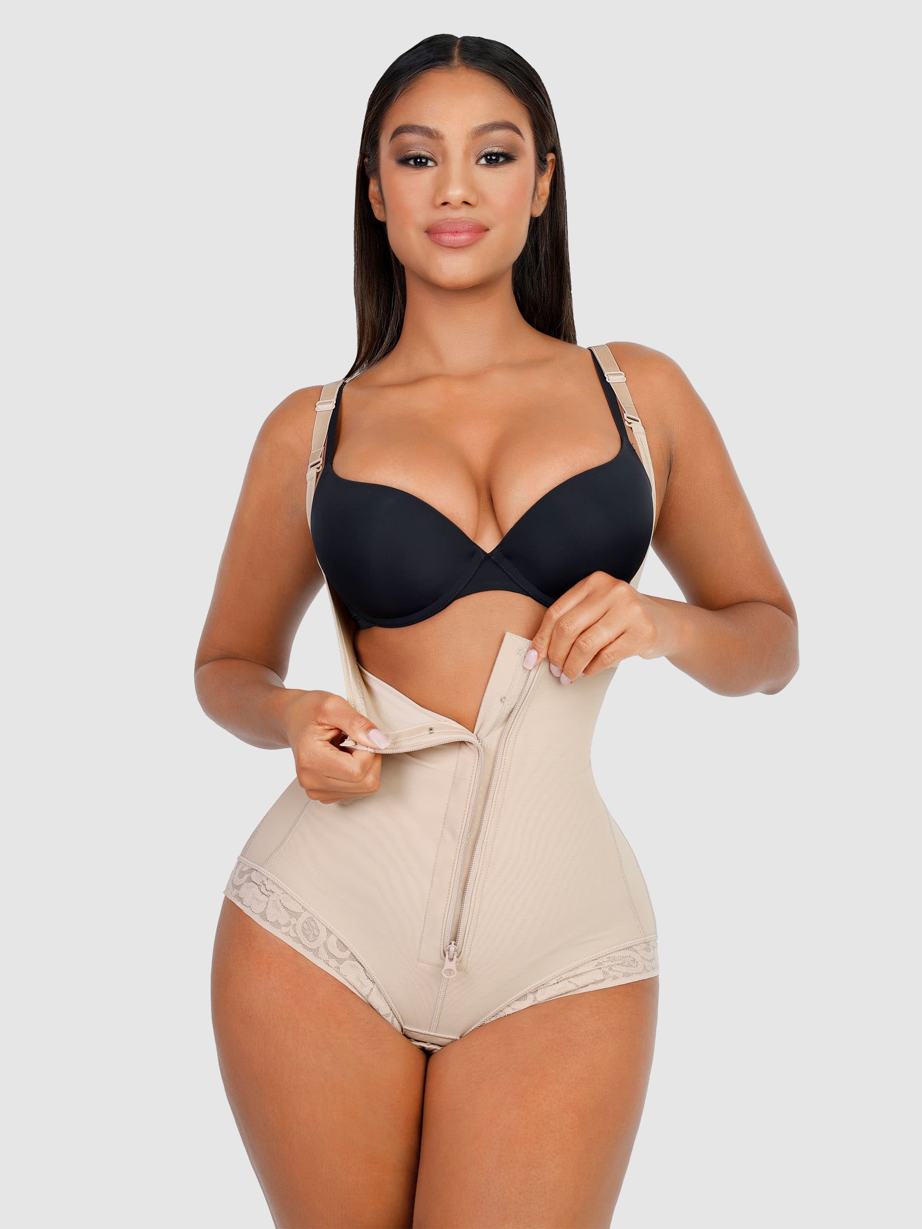 Shapevive Adjustable U-Plunge Front Zipper Shapewear