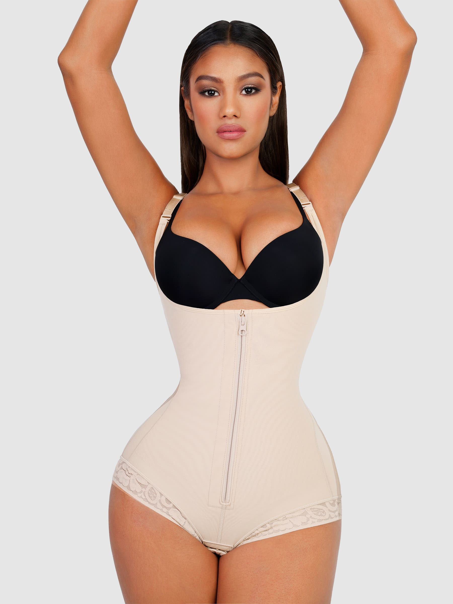 Shapevive Adjustable U-Plunge Front Zipper Shapewear
