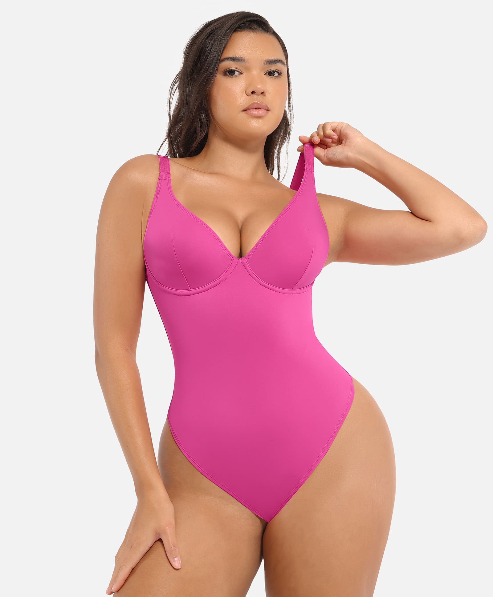 Shapevive Deep V Neck Tummy Control Shapewear Bodysuit