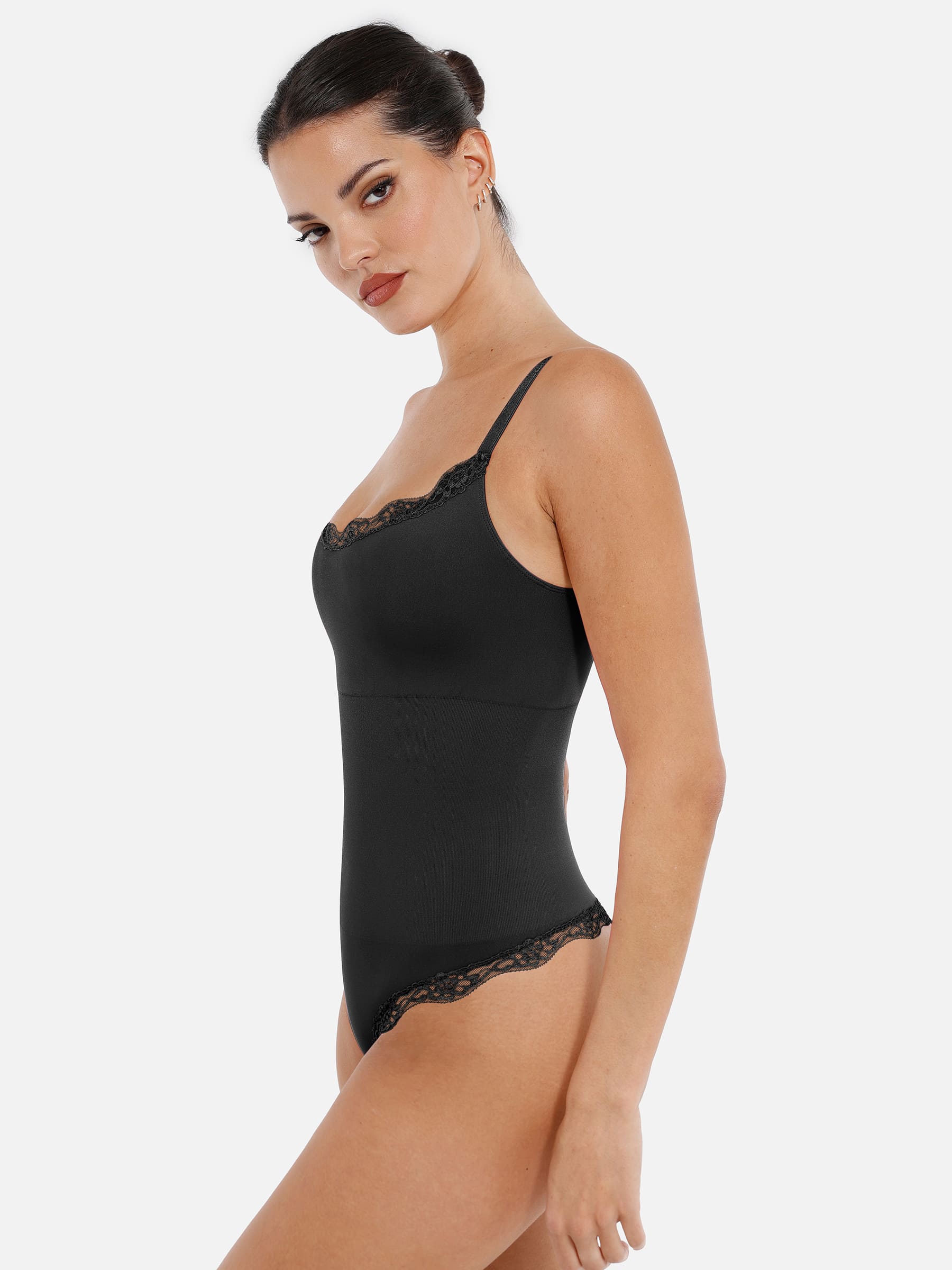 Shapevive Lace Tight-Fit Seamless Thong Shapewear Bodysuit