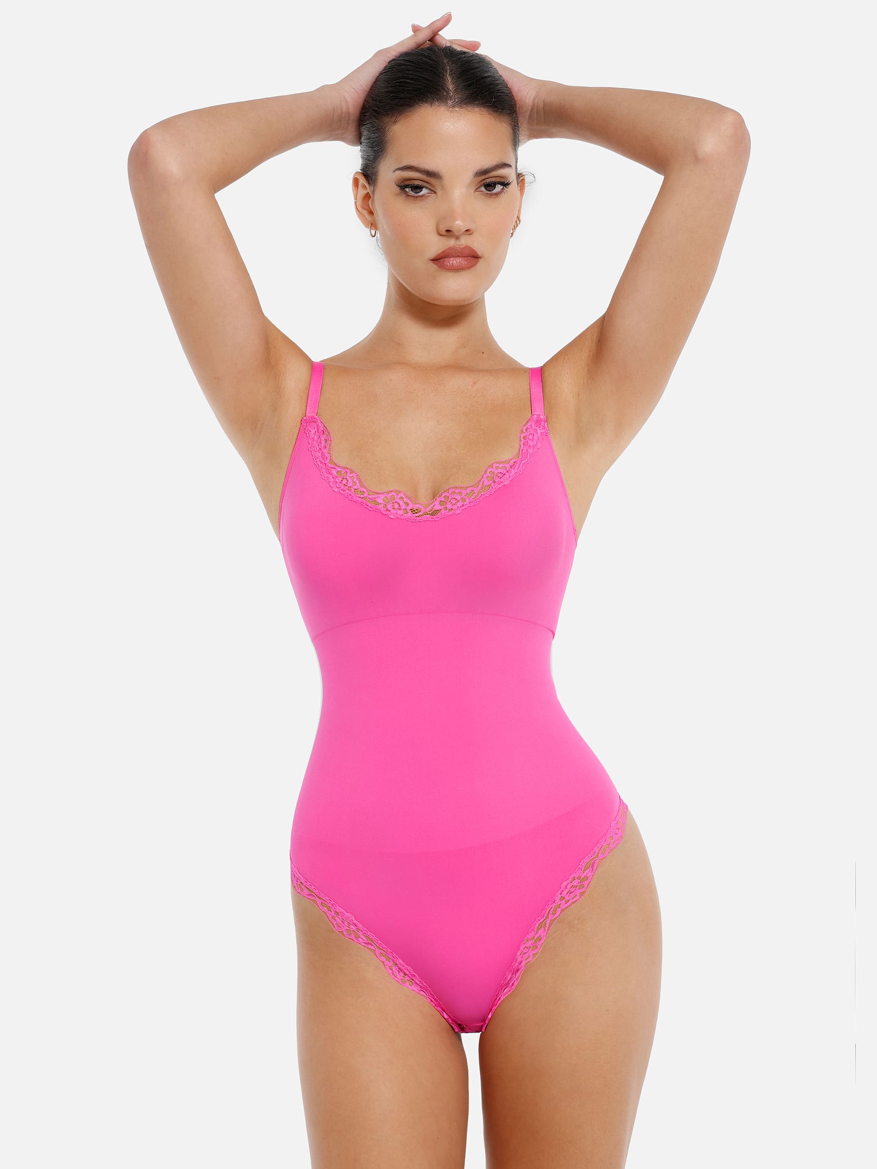 Shapevive Lace Tight-Fit Seamless Thong Shapewear Bodysuit