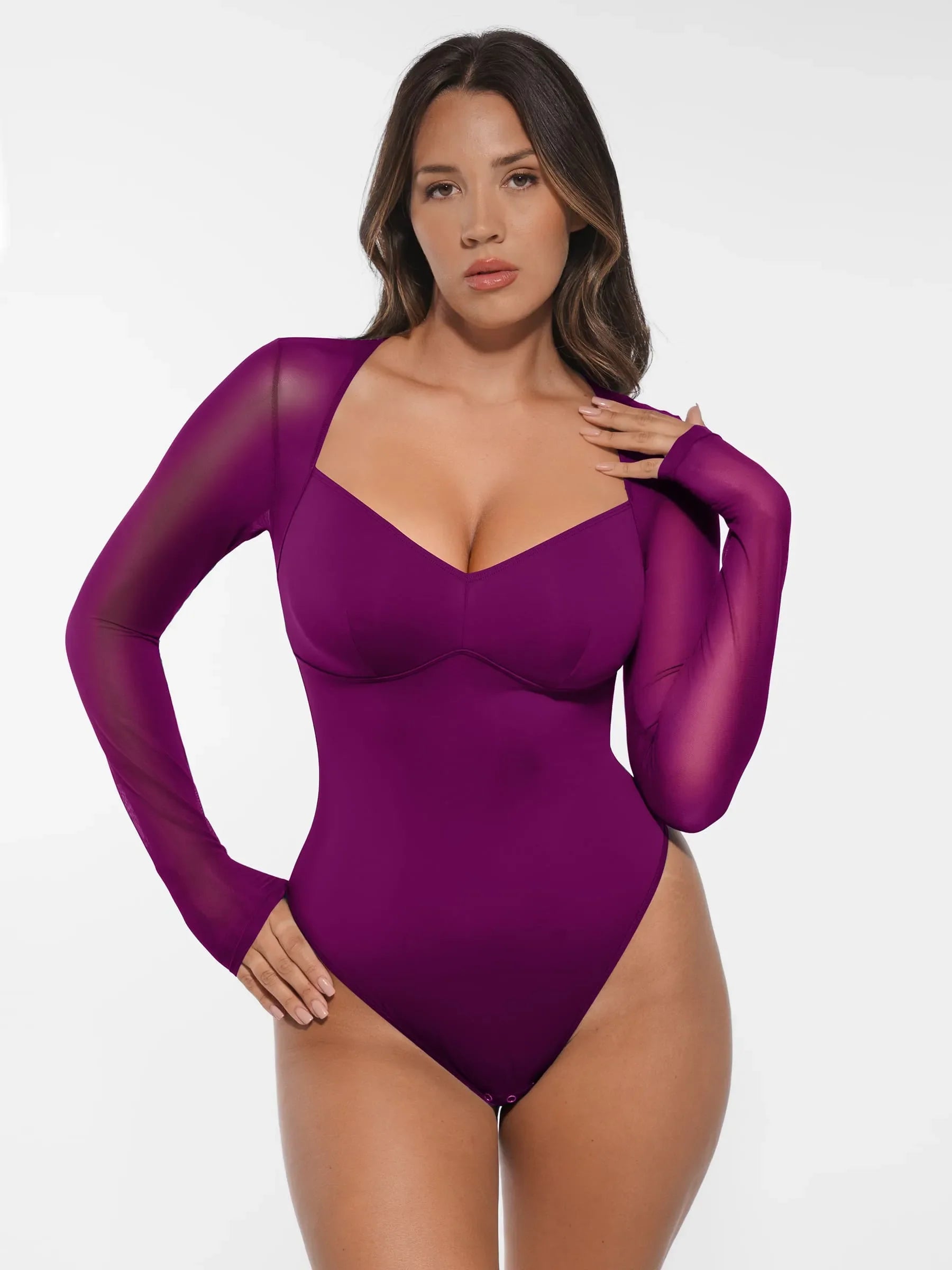 Shapevive Mesh Panel V-Neck Bodysuit