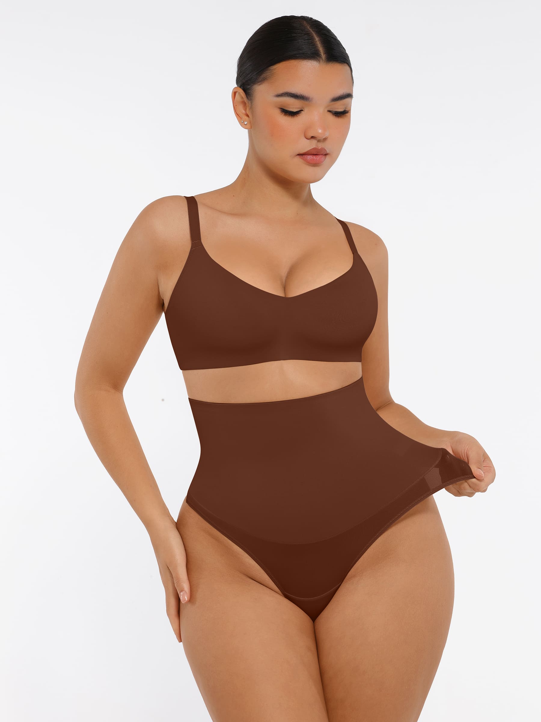 Shapevive Mid-Waisted Thong Tummy Control Shaper Panties