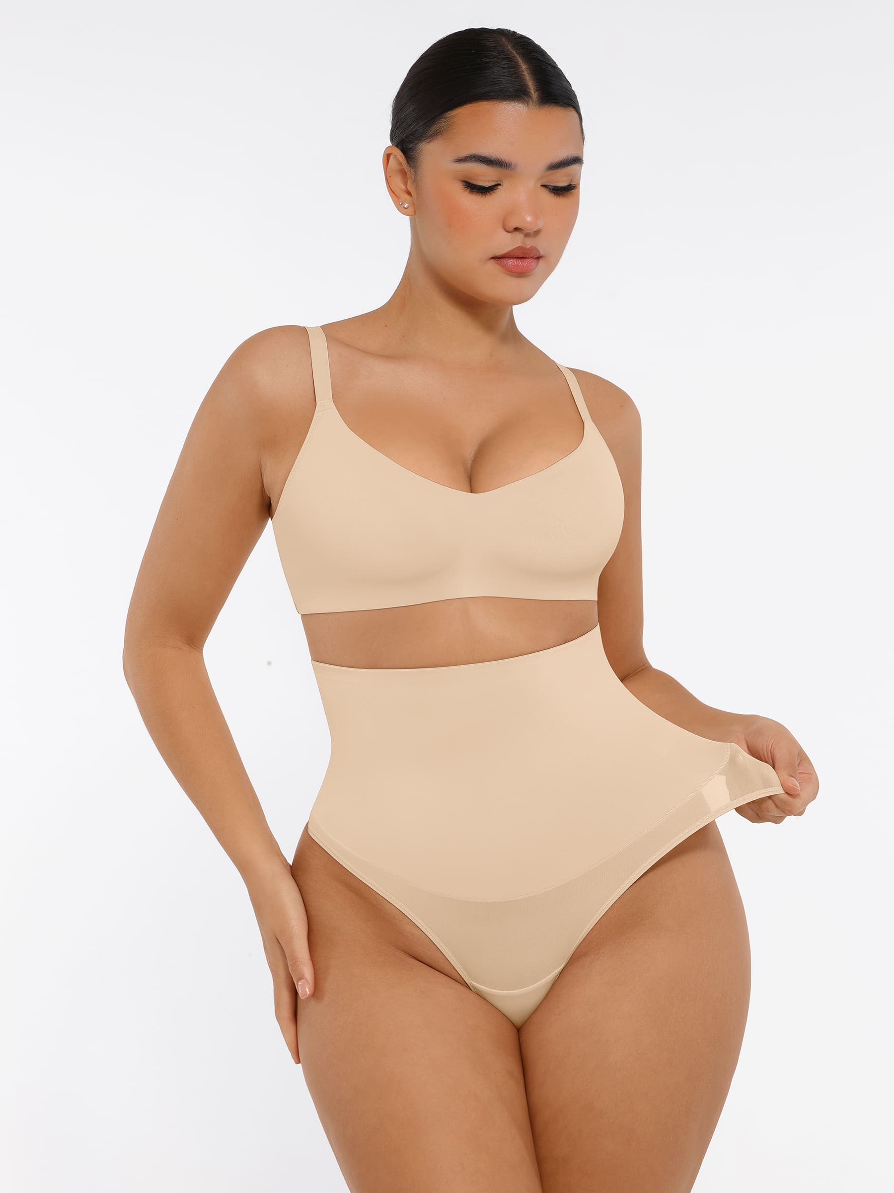 Shapevive Mid-Waisted Thong Tummy Control Shaper Panties