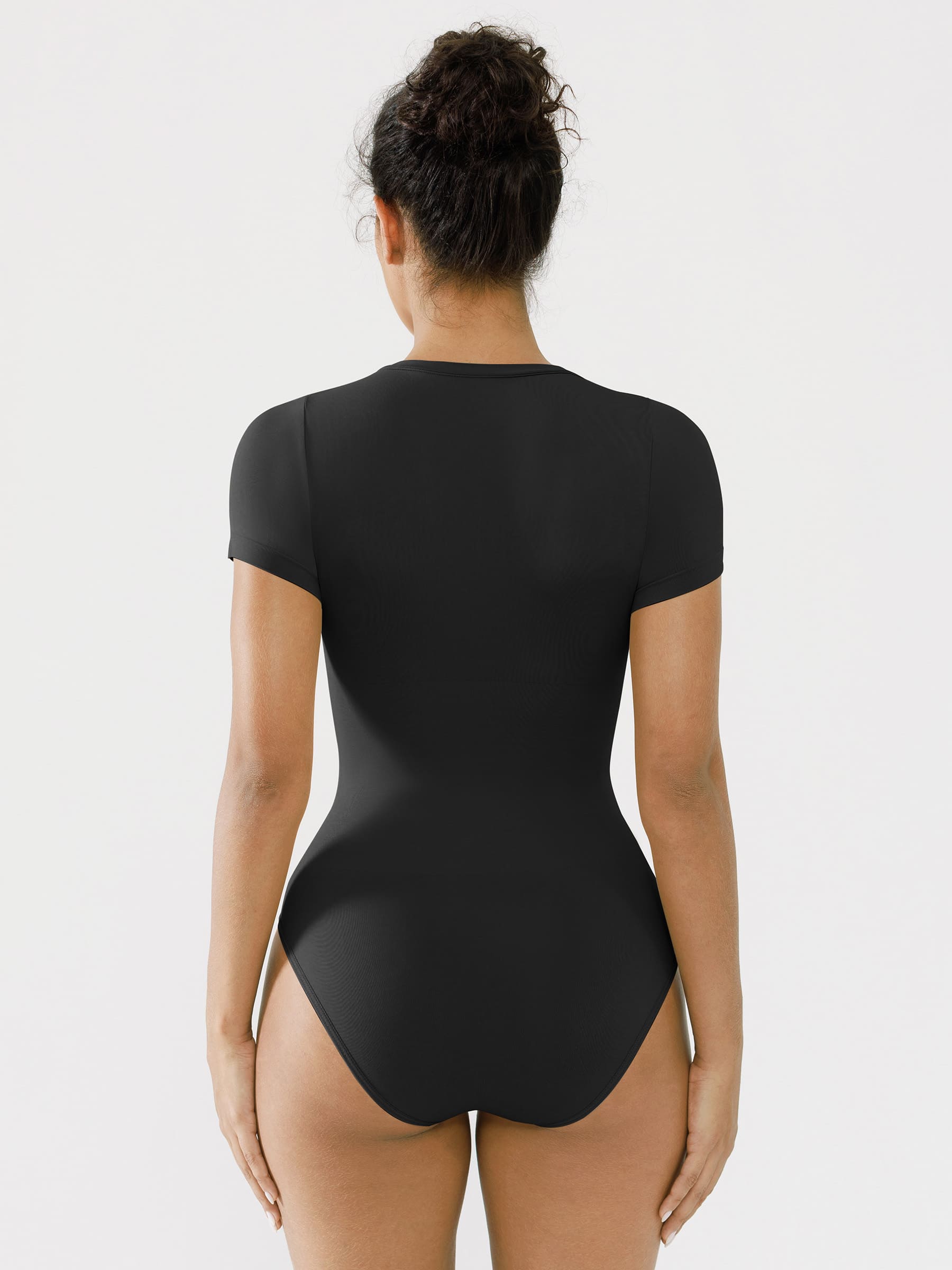 Shapevive Seamless Bodysuit Smooth Soft Fabric Crew Neck Short Sleeve