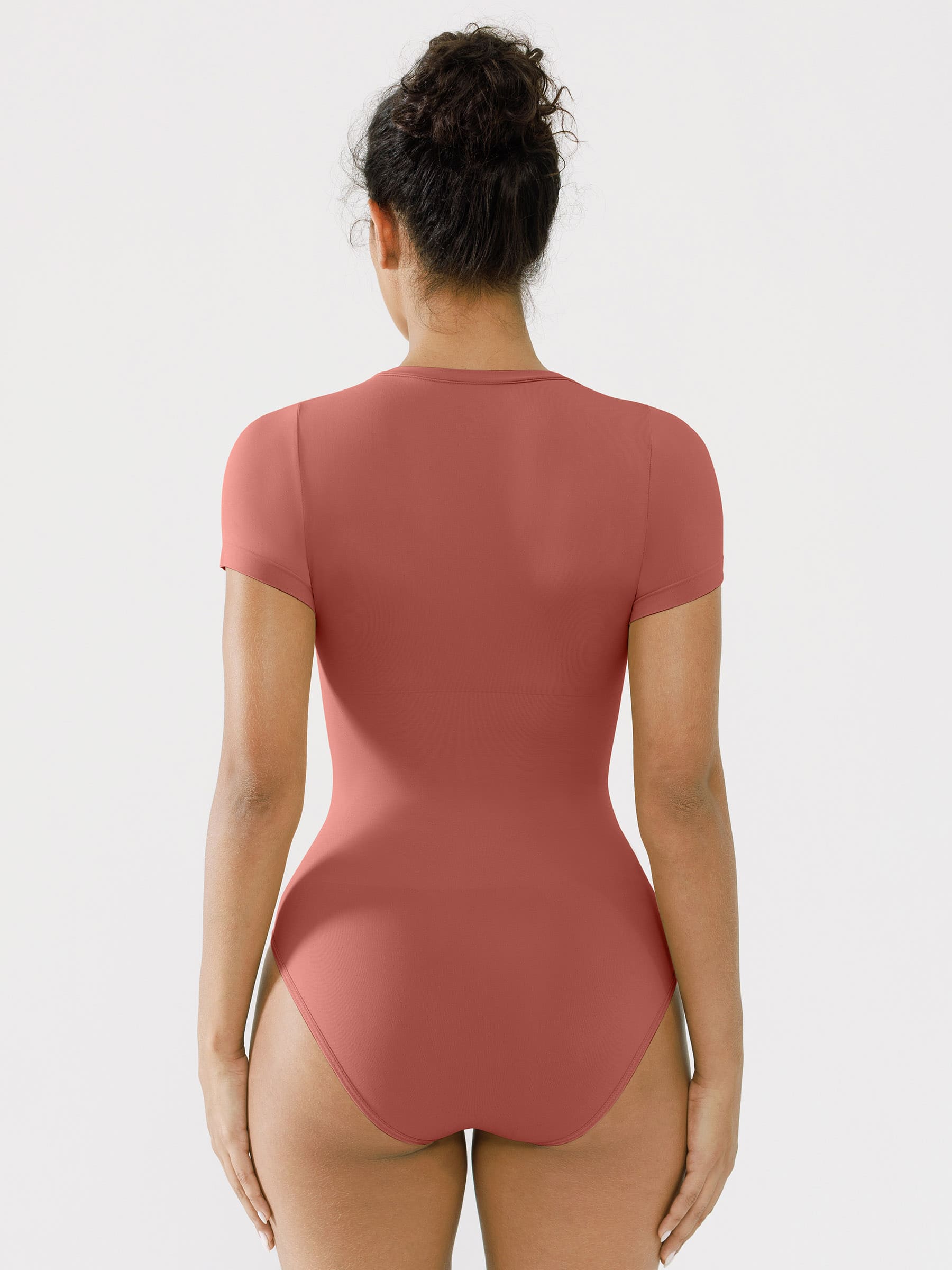 Shapevive Seamless Bodysuit Smooth Soft Fabric Crew Neck Short Sleeve
