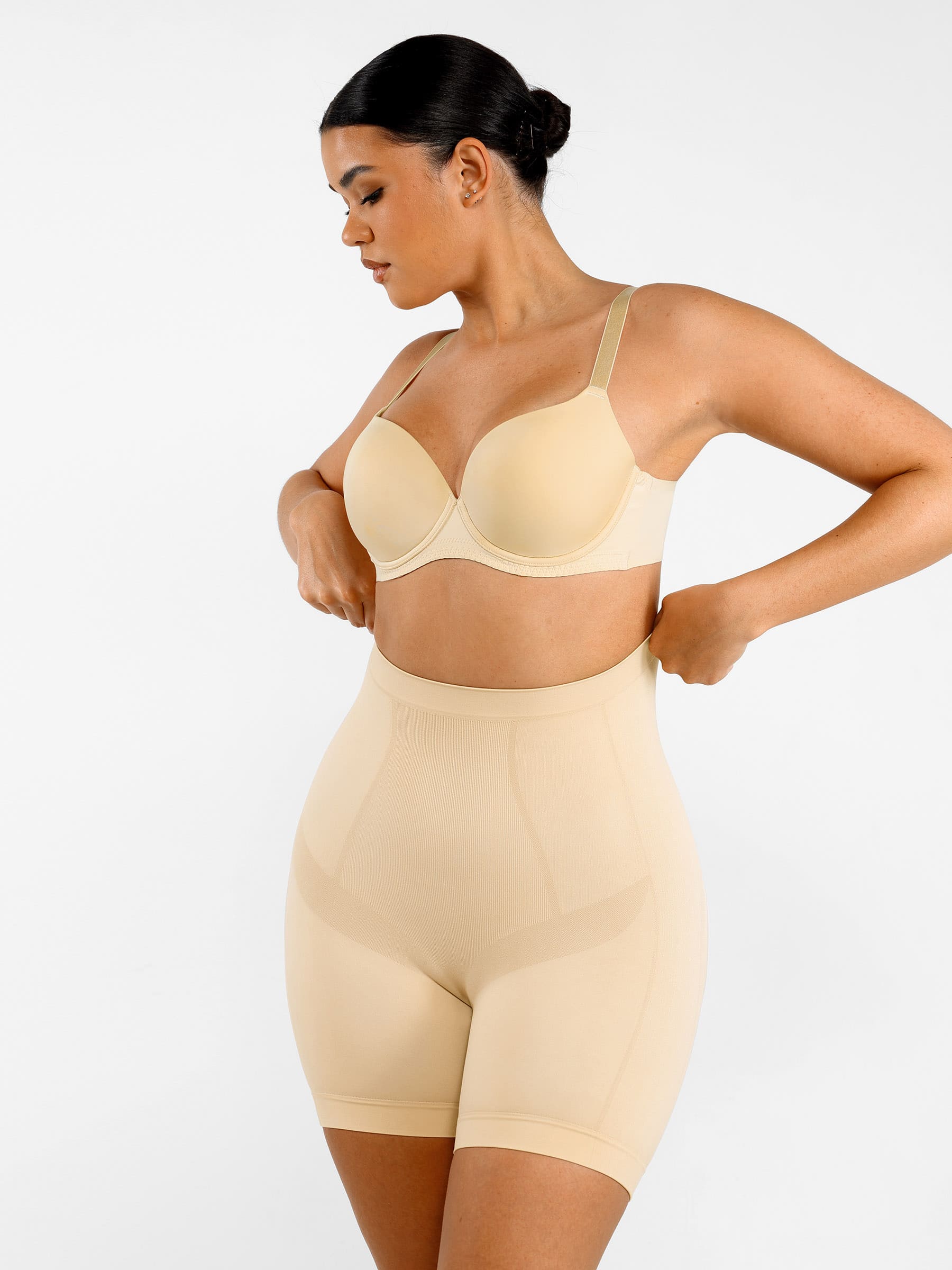 Shapevive Seamless Comfort Mid Waist Tummy Control Panties Shaping Shorts