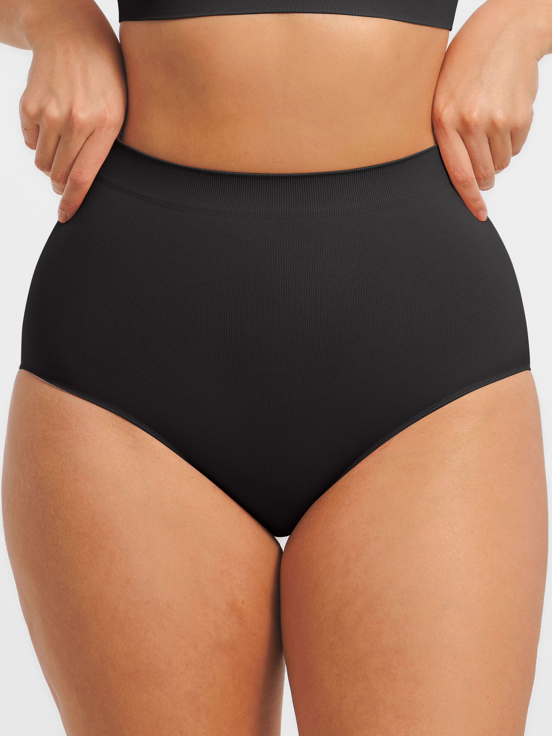 Shapevive Seamless High-Waist Tummy Control Antibacterial Peach Hip Brief